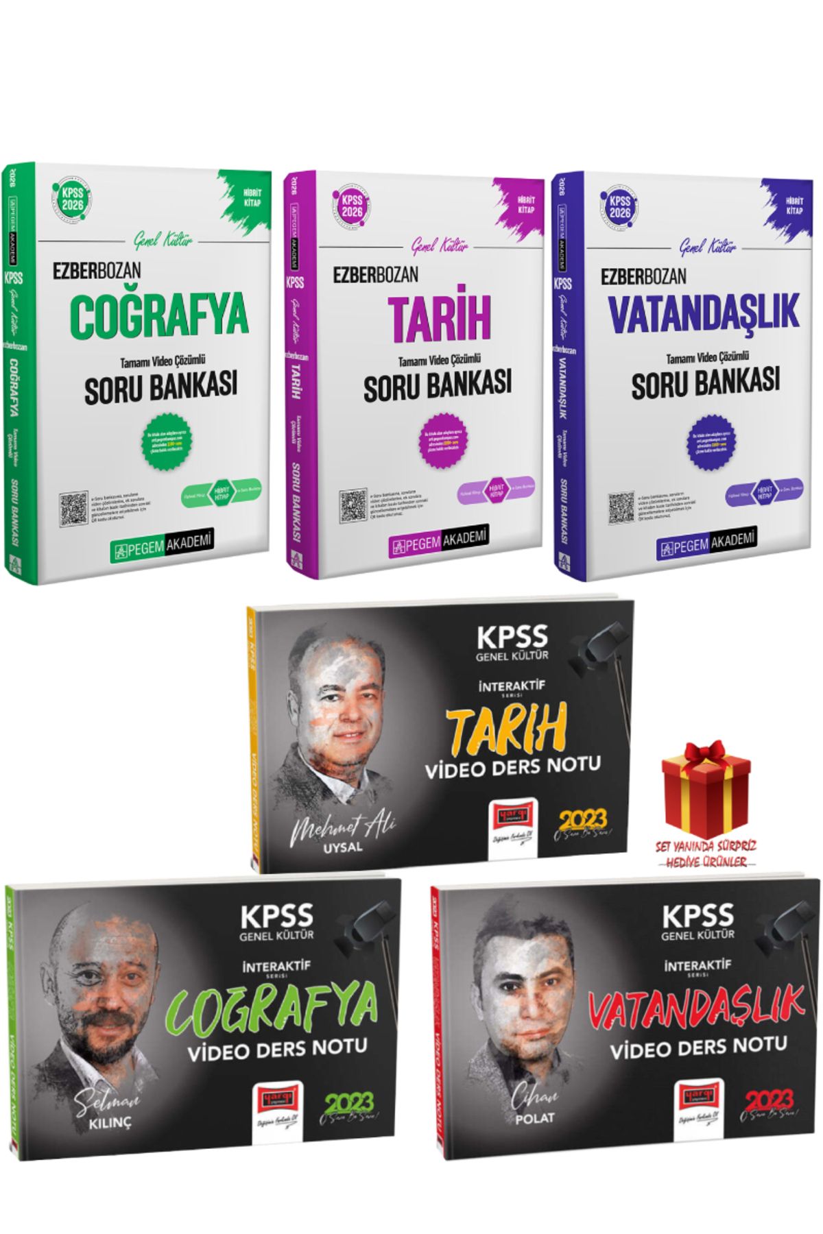 Pegem Akademi Yayıncılık 2026 Pegem KPSS Tarih Coğrafya Vatandaşlık Soru Bankası Seti+Yargı Video Ders Notu Seti