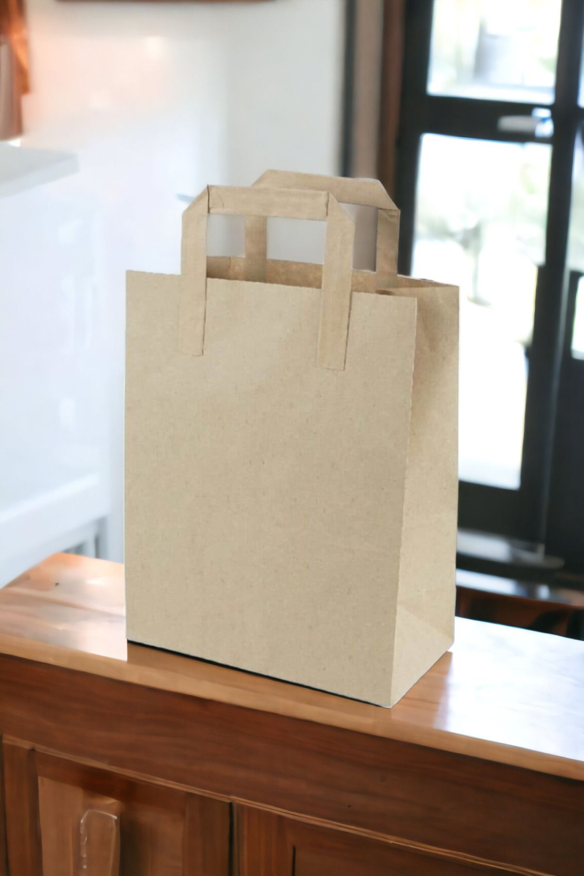 istocpoint Düz Saplı Kraft Kağıt Çanta, 22x28x12cm Boyutlarında, 25 Adet