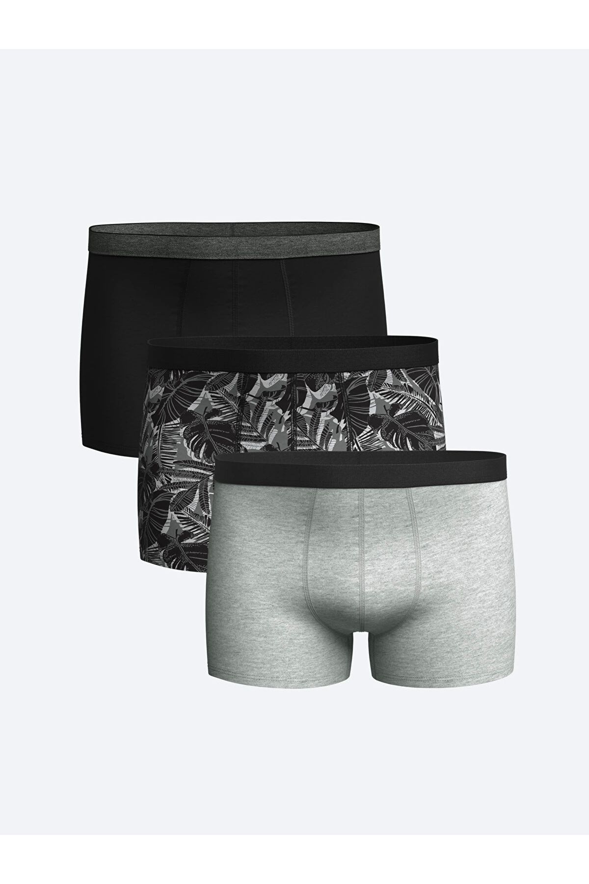 LC Waikiki Siyah Standart Kalıp Pamuklu Esnek Erkek Boxer 3'lü