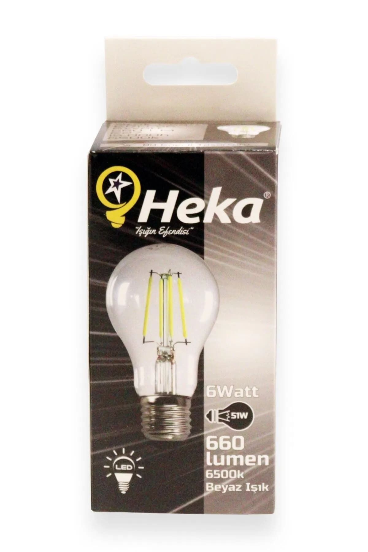 Heka Led Filament Ampul 6 W E27 Beyaz Işık