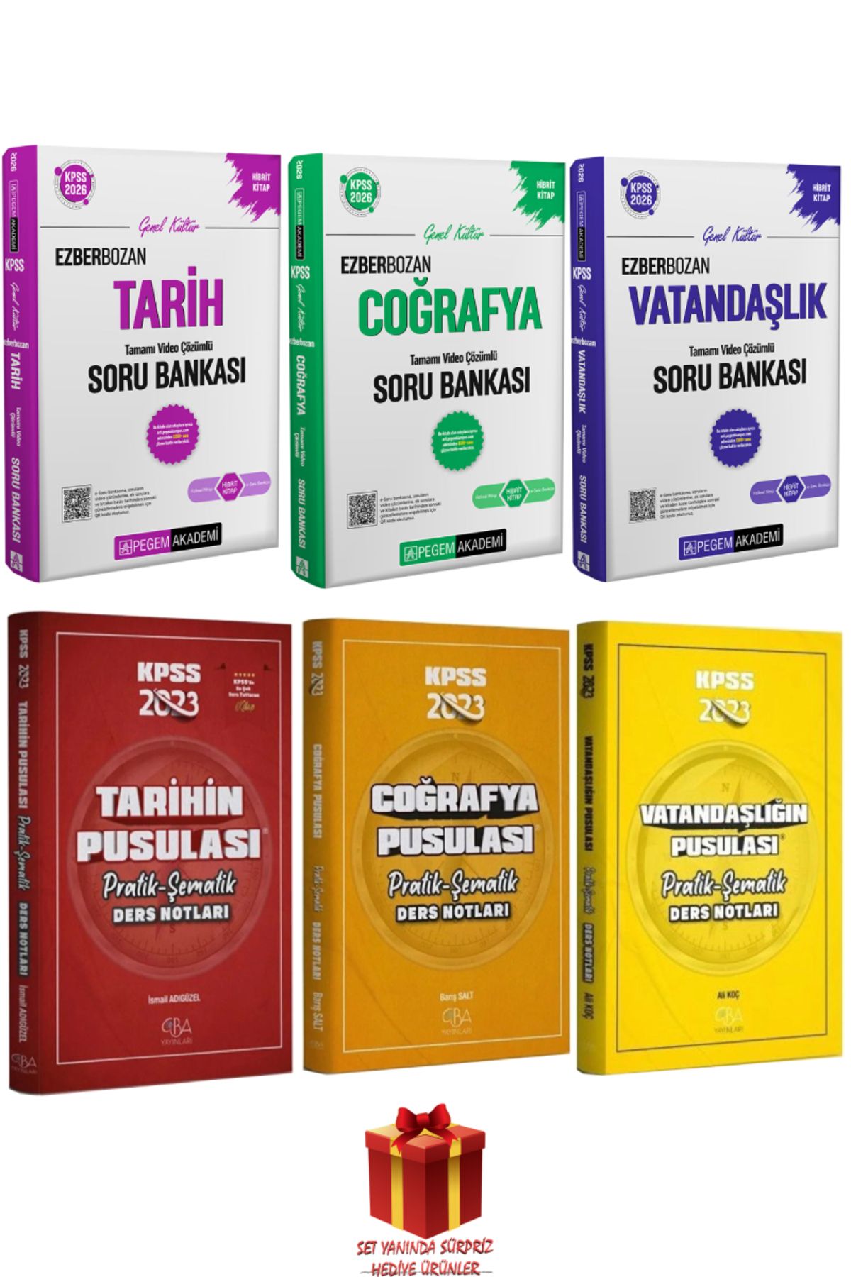 Pegem Akademi Yayıncılık 2026 Pegem KPSS Tarih Coğrafya Vatandaşlık Soru Bankası Seti+CBA Pratik Ders Notları Seti+