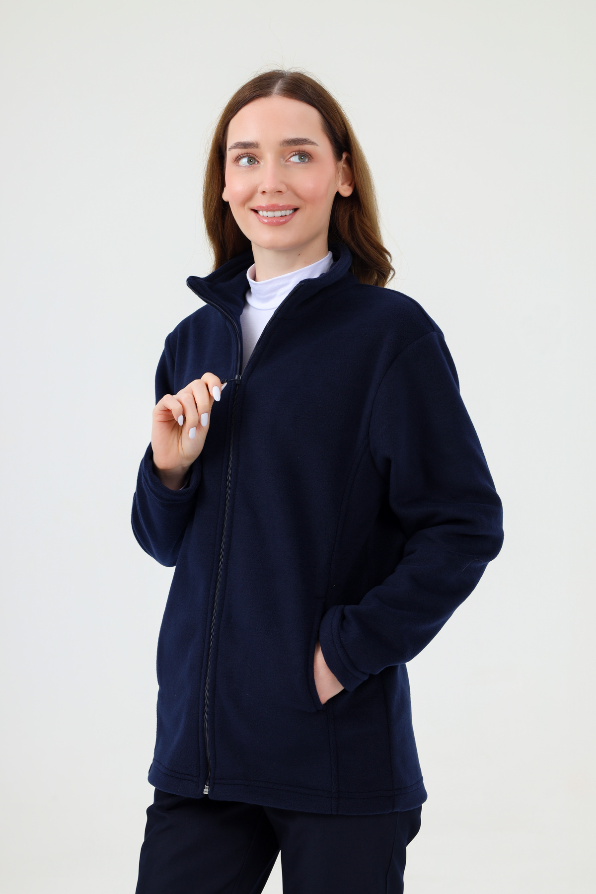 Viridi Medical Fashion UNISEX POLAR CEKET LACİVERT