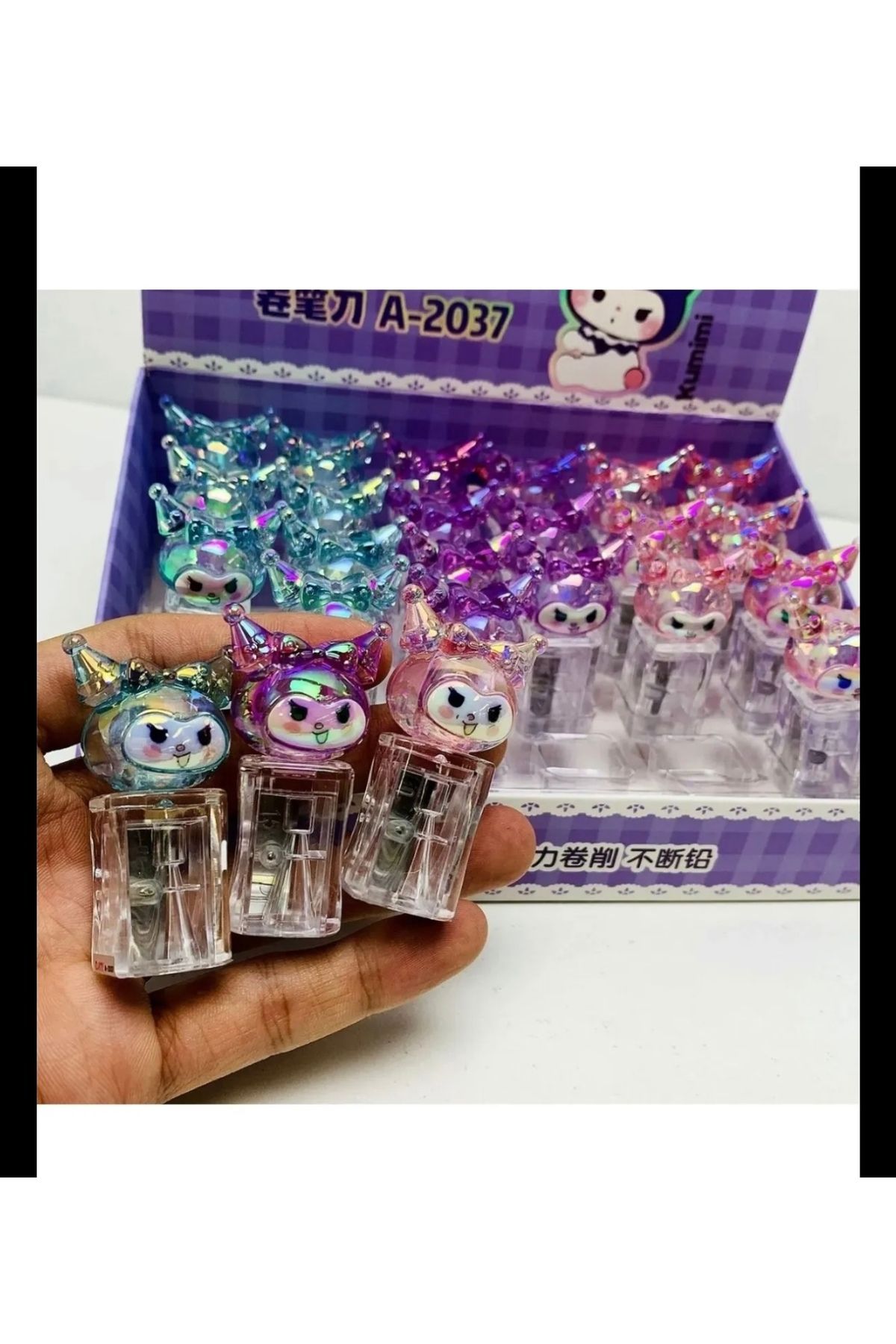 happystoretr Kalemtraş kuromi karakterli hologram renkli 1 adet