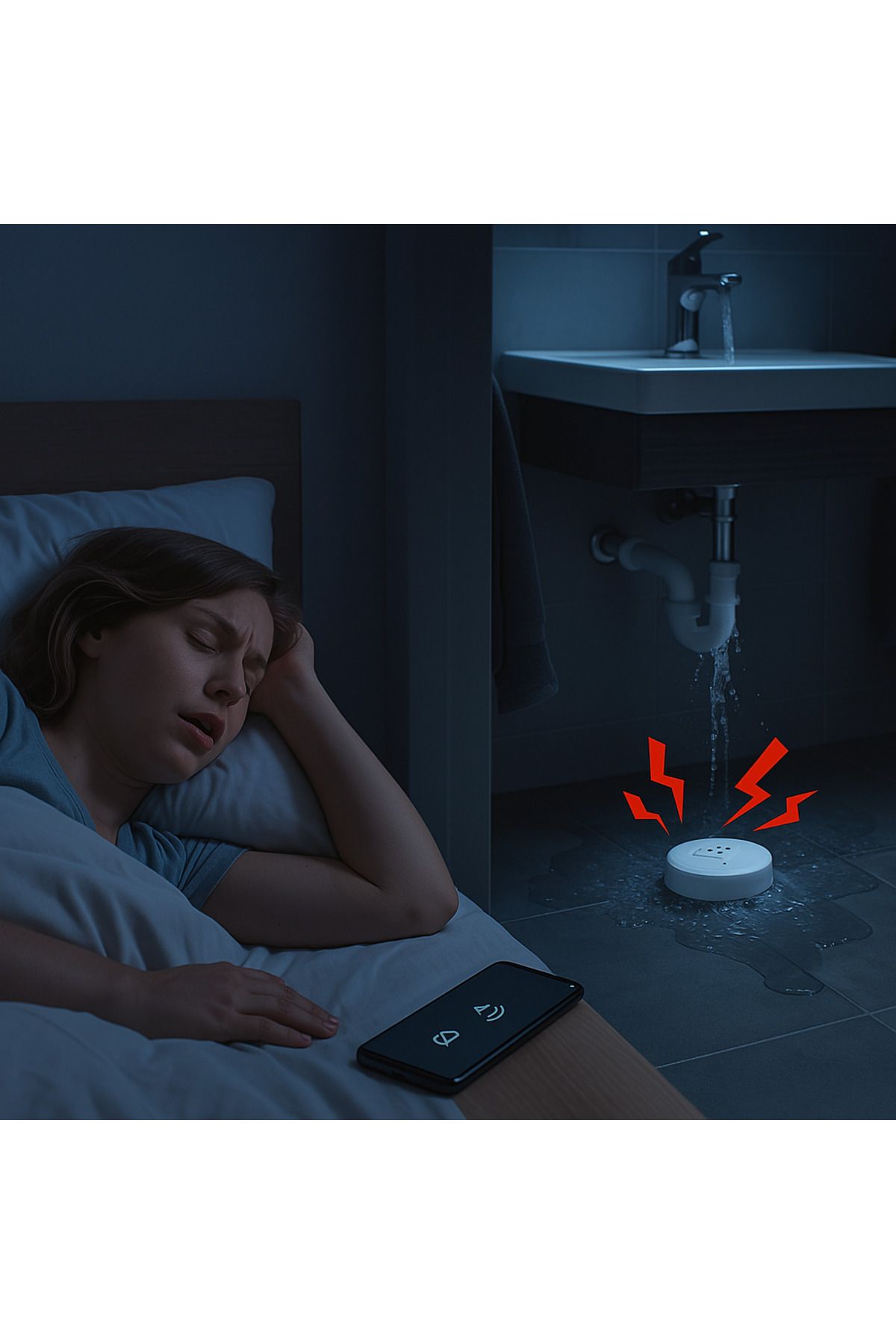 ANTOSMART-Flood Sensor with 80 dB Alarm and Wi-Fi Connectivity 6