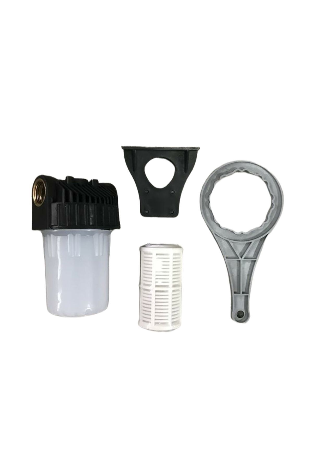 REVERSOSMOZARISU Su Arıtma Daire Girişi Filtre Kabı 5'' Mat 1'' in-out ve 5" Yıkanabilir Filtre