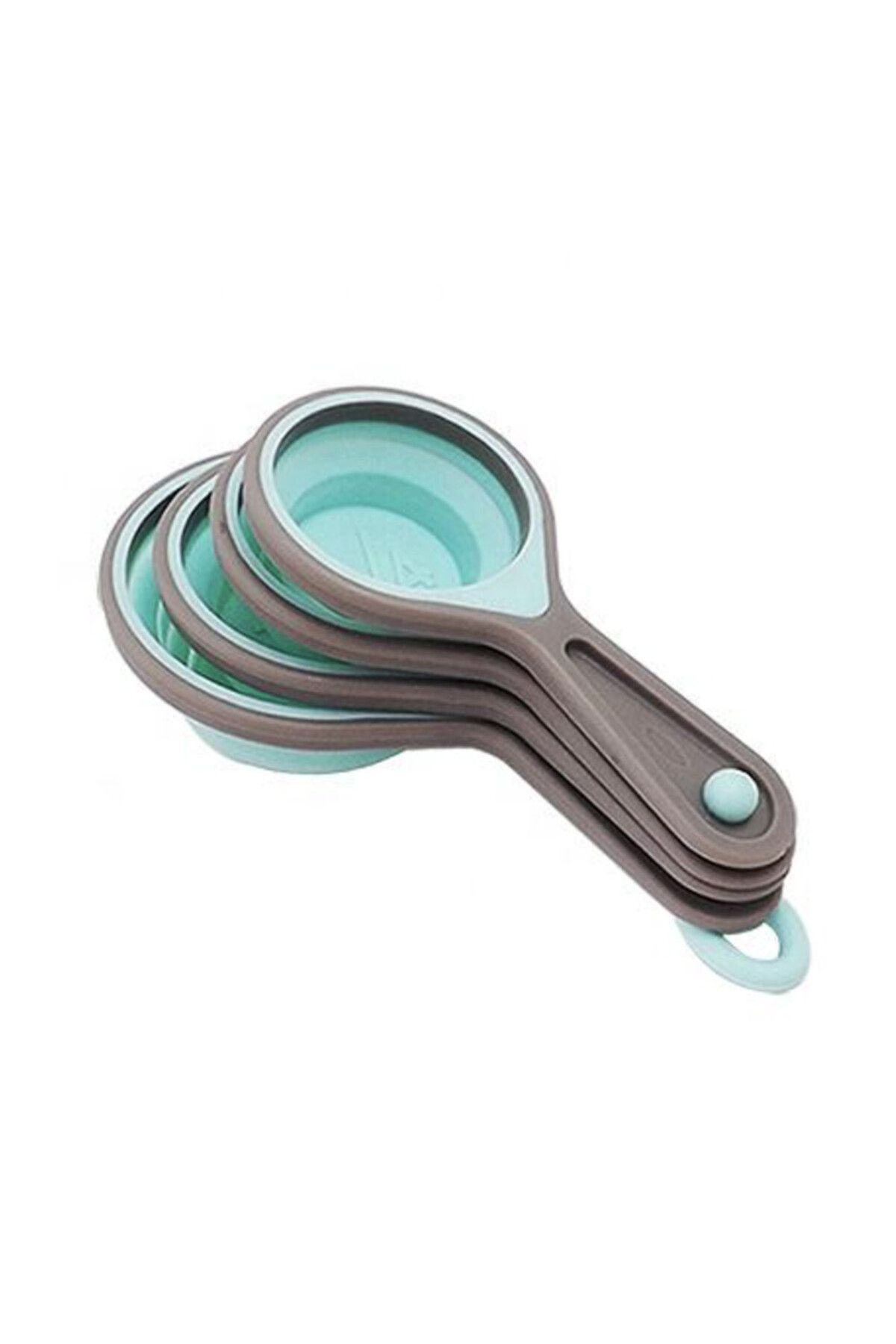 PUFO-Set of 4 different sized Pufo spoons for measuring ingredients, spices, gray/green 5