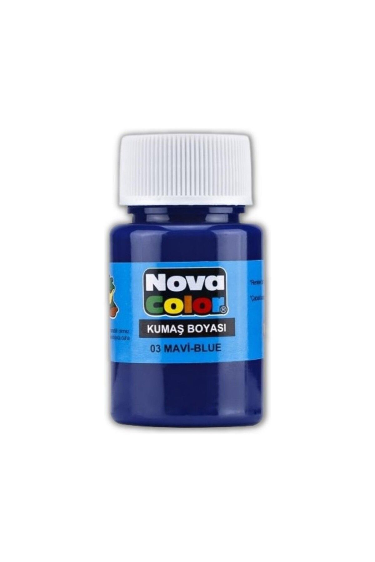 Nova Color Kumaş boyası, canlı renkler, solmaz, tişört, çanta, tekstil boyası-Mavi Renk 30ml-1 Adet