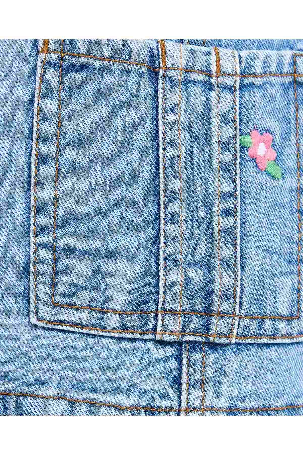 R&B-Embroidered Dungaree with Pockets 6