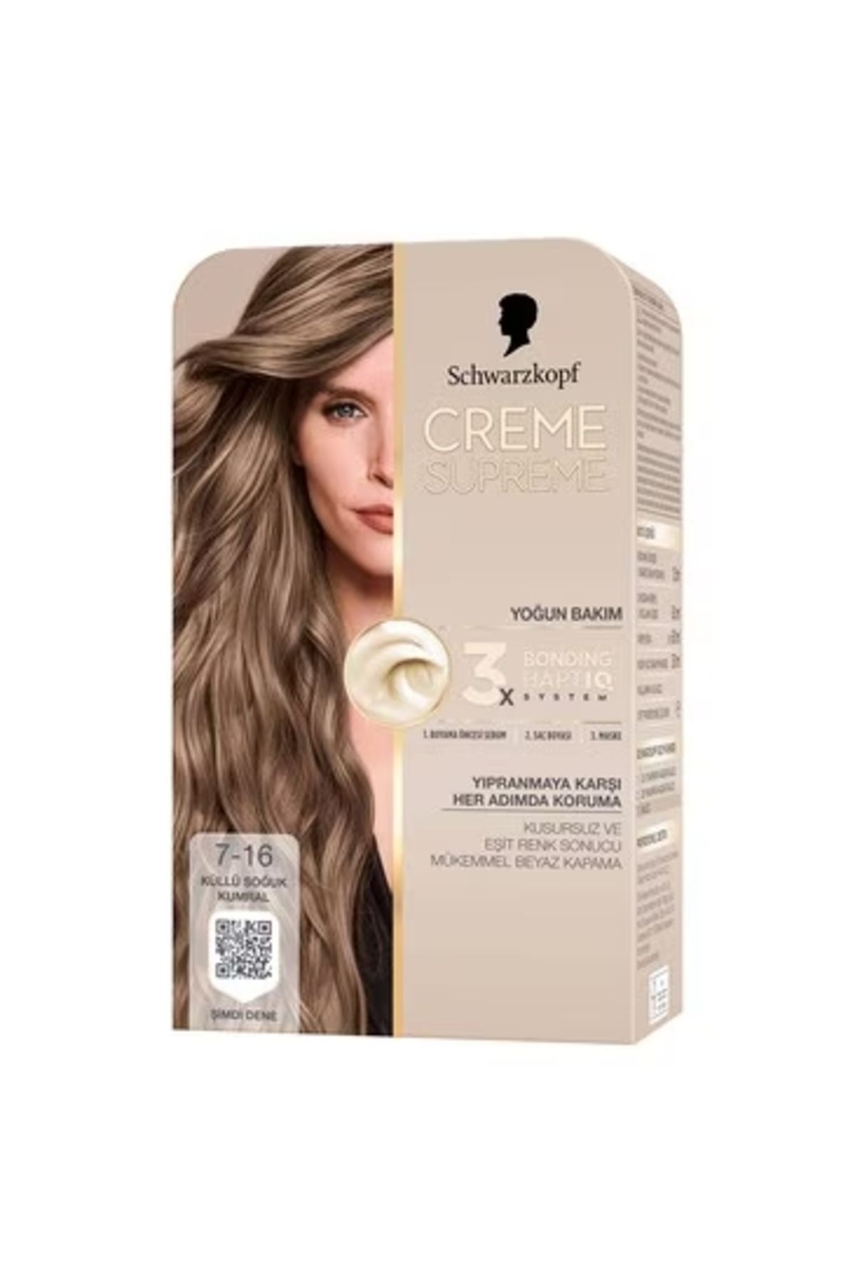 Schwarzkopf Creme Supreme Saç Boyası Küllü Soğuk Kumral 7-16