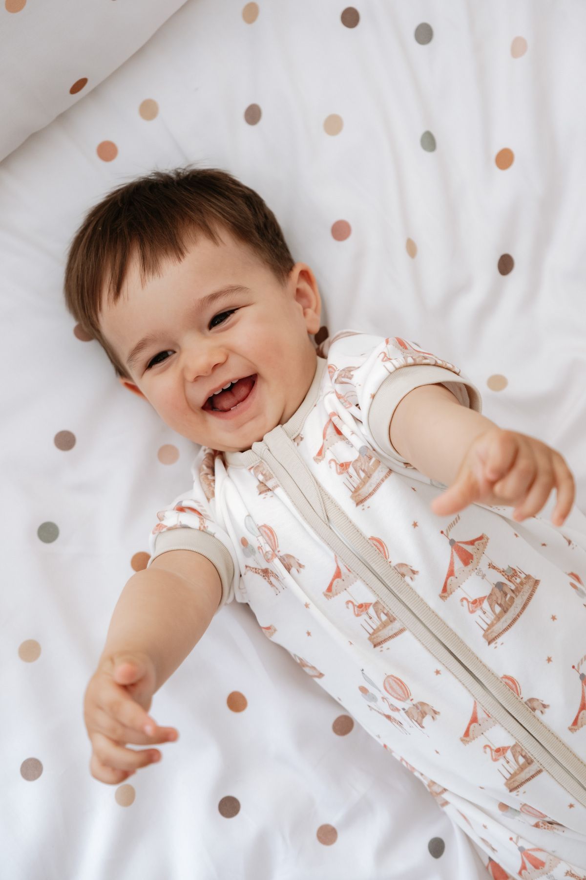 Lollie Baby&Kids 0.5 Tog Yazlık Bebek & Çocuk Uyku Tulumu %100 Pamuk -atlı Karınca