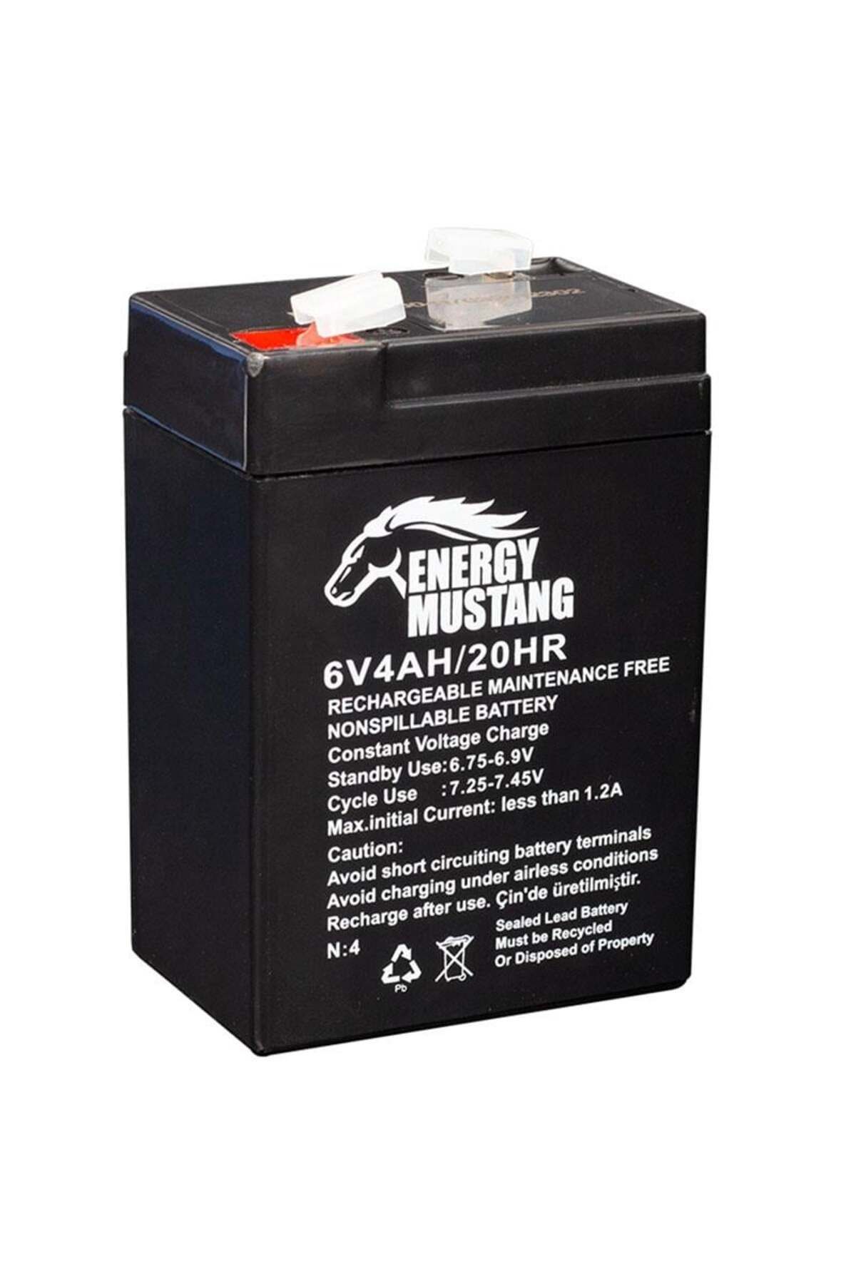 Mustang Energy Mustang 6 Volt 4 Amper Kuru Işıldak Aküsü (70x48x101 Mm)