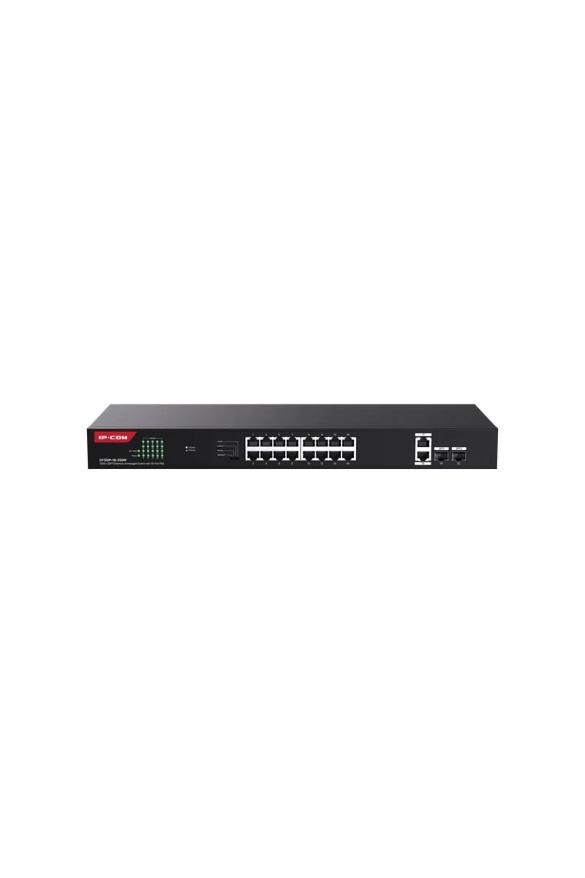 ShopNova Ip- G1120p-16-250w 16 Port Gıgabıt 2xgb Rj45/sfp Uplınk 230w Poe Rackmount Swıtch