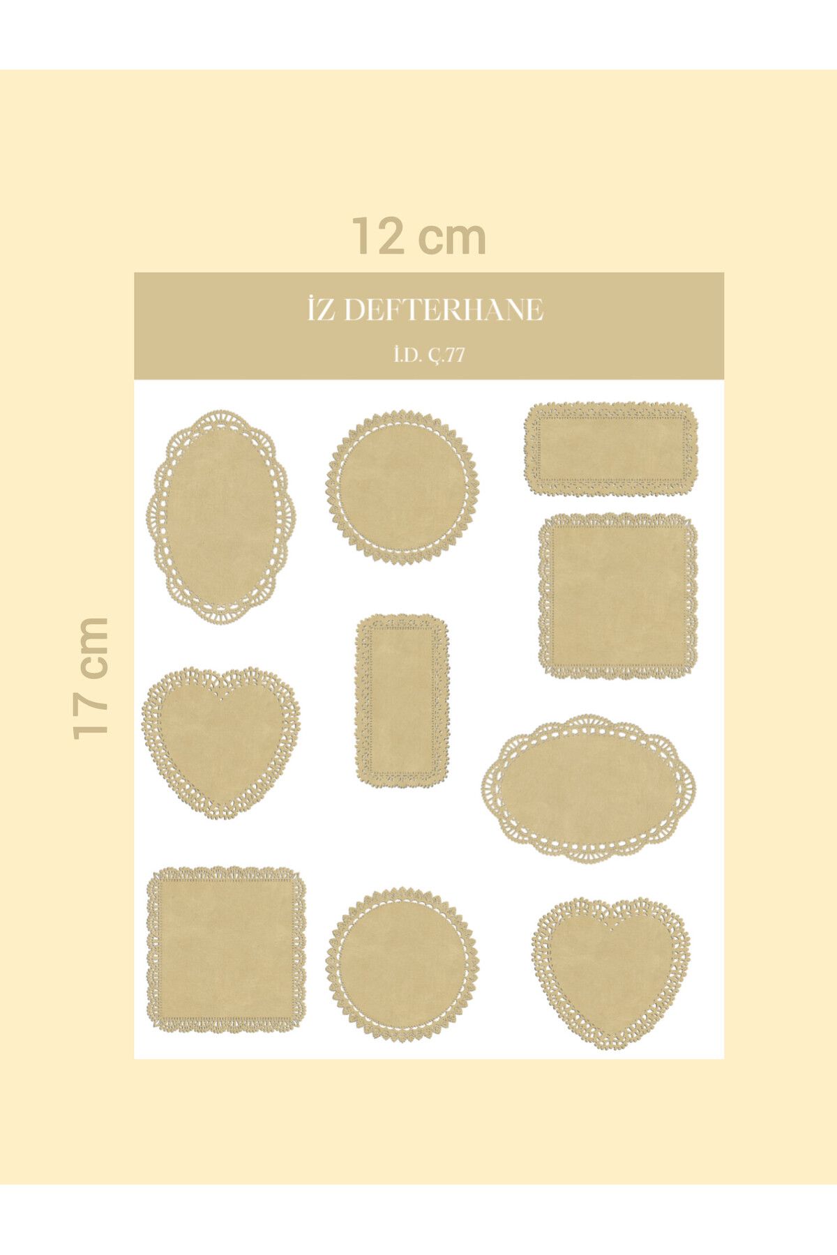 İZ DEFTERHANE Vintage Çıkartma Sticker (Defter, ajanda, planlayıcılar, scrapbook bullet journal için uygun)