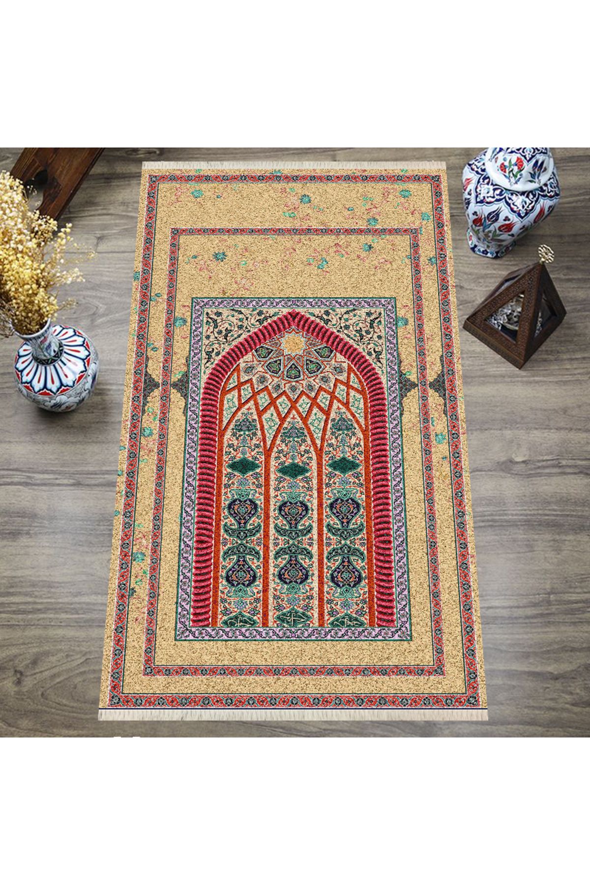 ROVİGO HOME Dijital Baskılı, Yıkanabilir, Yumuşak Dokulu Çocuk ve Yetişkin SECCADE S-DOT-SN-068