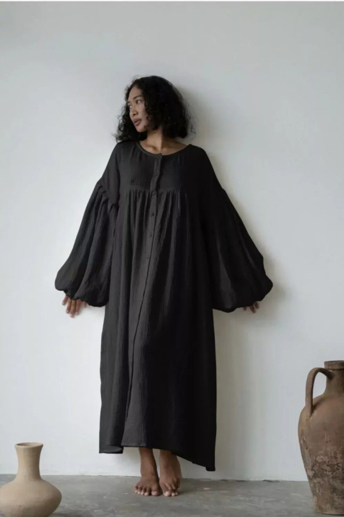 Kirazgym Giy Çık Oversize Müslin Elbise 5500