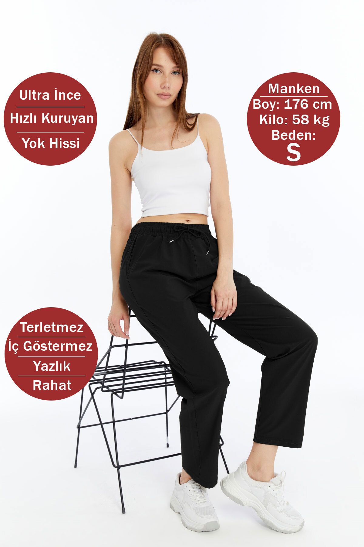 OXVİN Kadın Oversize Paraşüt Kumaş Düz Paça Bol Eşofman Altı, Rahat Pantolon (YAZLIK)