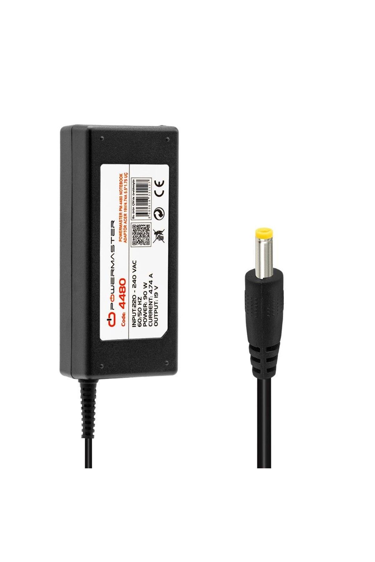 Powermaster PM-4480 19 Volt - 4.74 Amper 5.5*1.75 Mm Uçlu Adaptör (Acer Notebook)