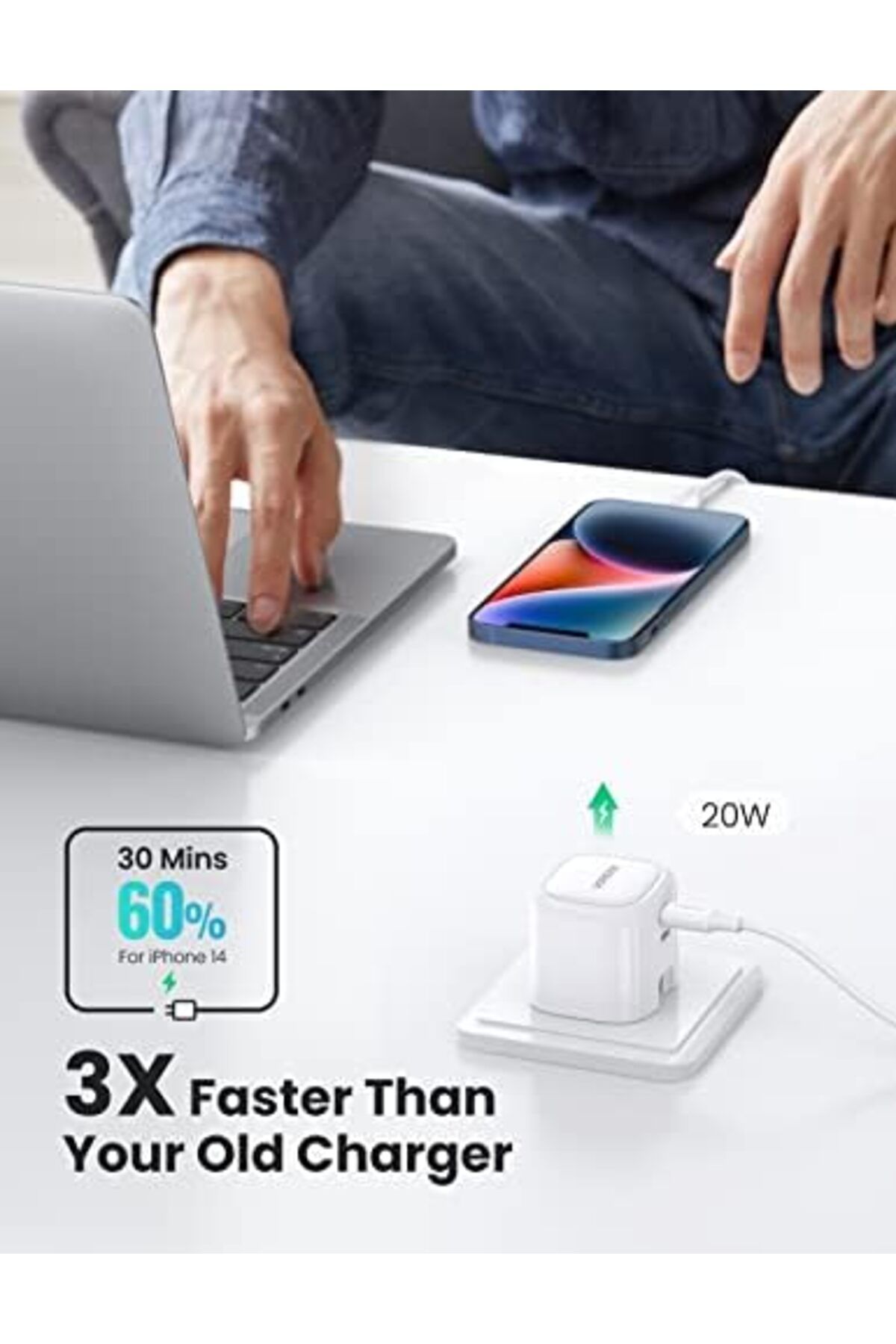 Ugreen-شاحن PD 40 واط USB-C قابل للطي 20 واط ثنائي المنفذ شاحن سريع لأجهزة iPhone 14 وiPad وSamsung 6