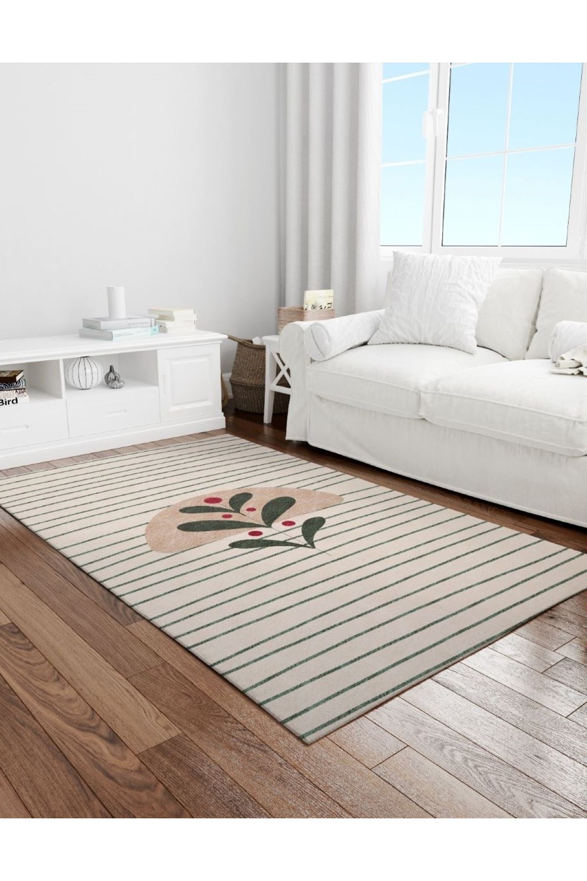 DERAS HOME Dijital Baskı Yıkanabilir Kaymaz Taban Salon Halısı Ve Yolluk