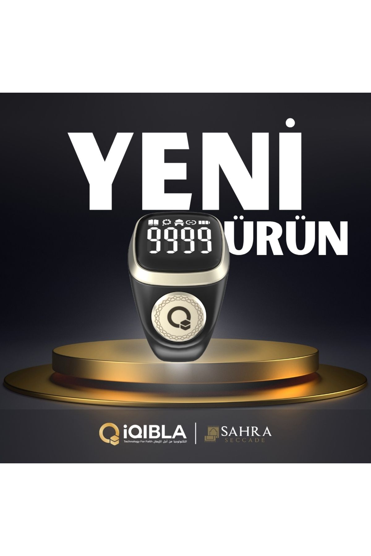 SASEC Ezan Okuyan Akıllı Dijital Yüzük Tesbih Zikirmatik Sayaç - Siyah