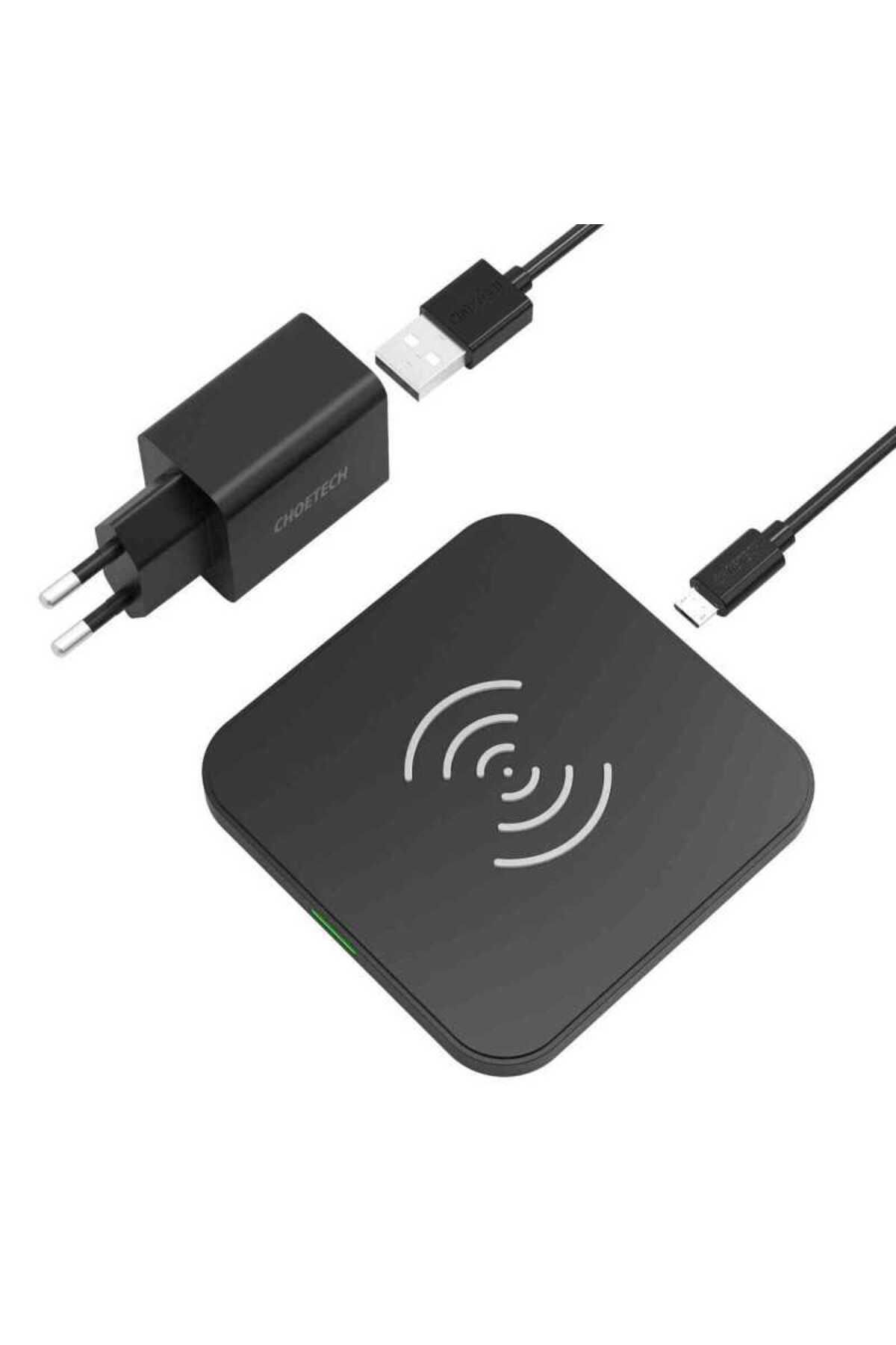 CHOETECH-Set Incarcator wireless universal Choetech T511-S Qi 10W, Cablu Micro-USB 1.2, Incarcator de retea P 1