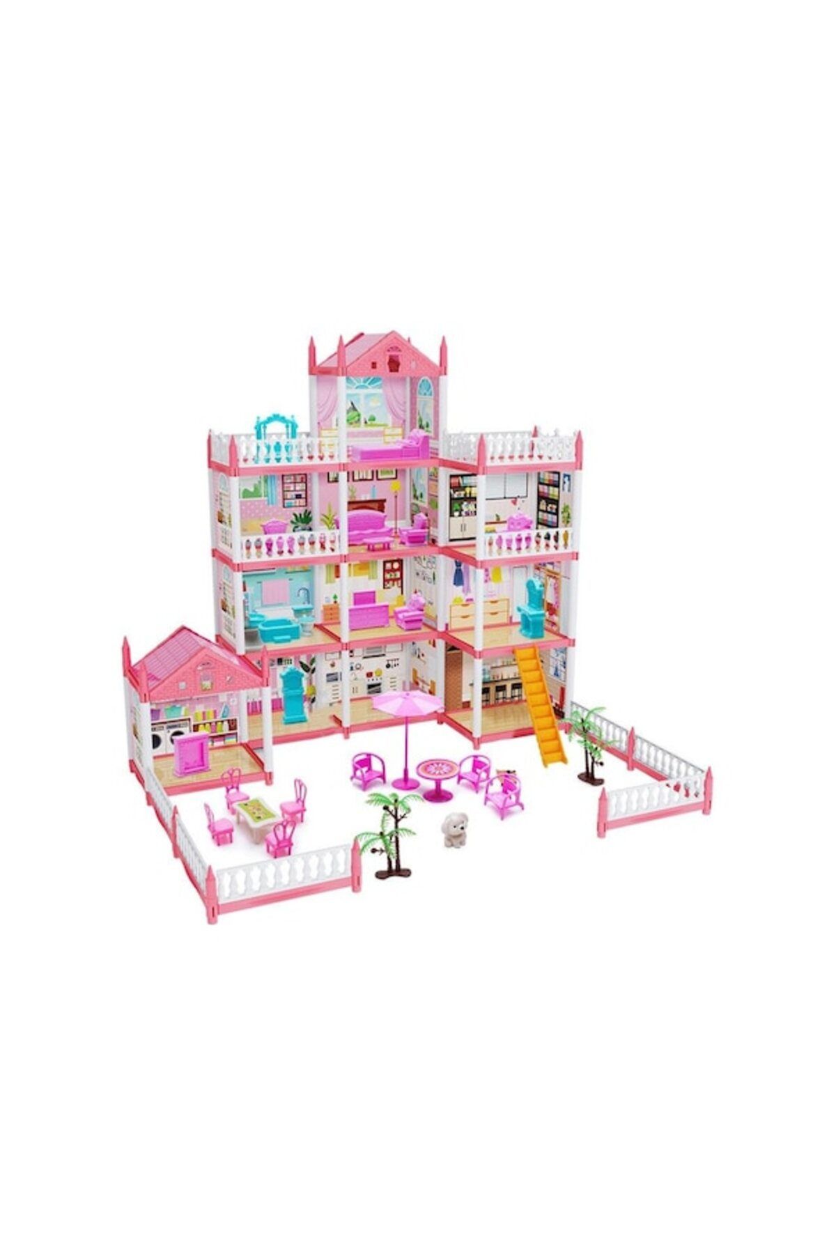 Cbtx Girls Castle Villa Rol Yapma Oyunu Oyuncakları Dıy Prenses Evi, Stil: 7 Oda + 3 Kat + 3 Teras
