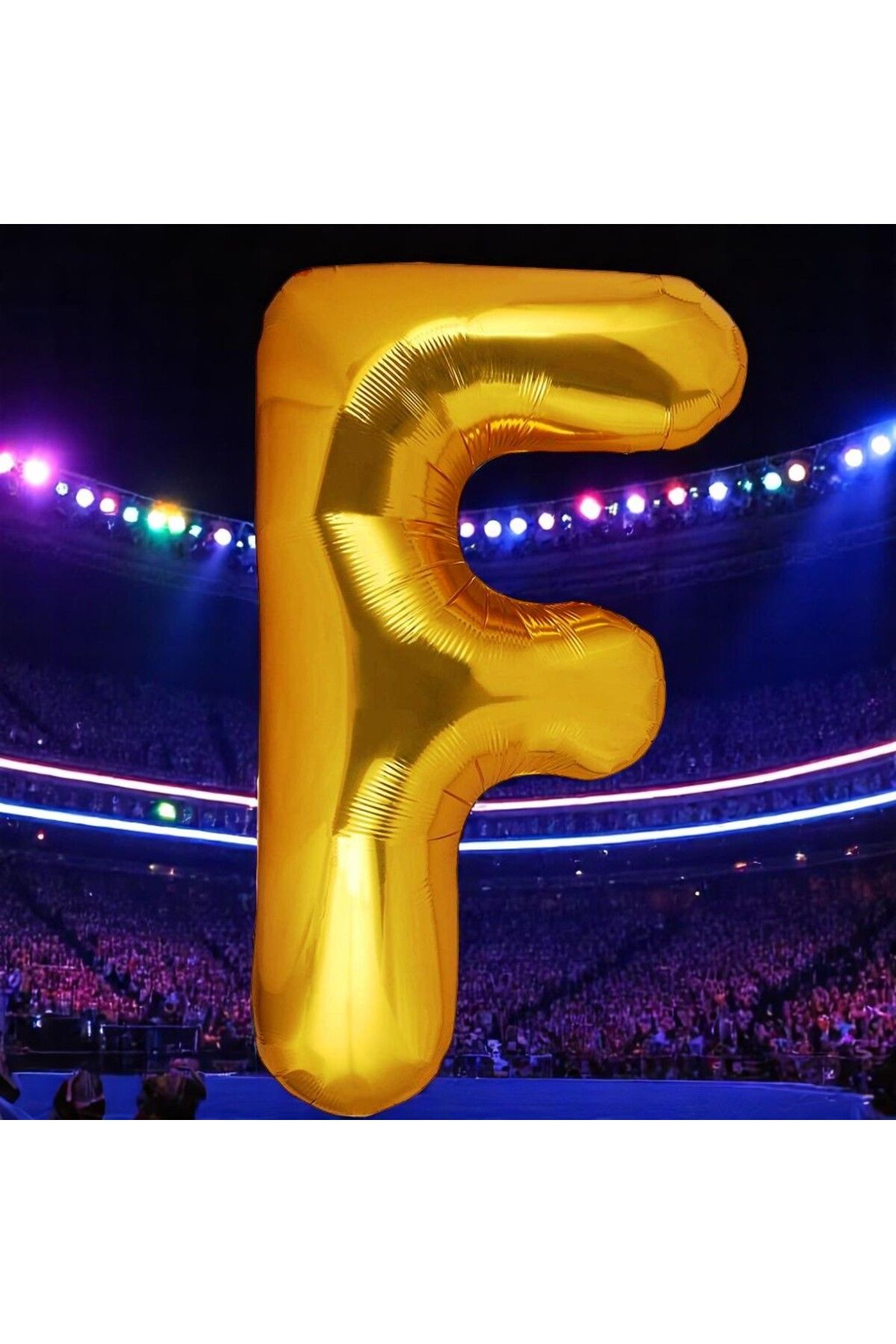 Kuzey VIP YÜKSEK KALİTE 1 METRE GOLD F HARFİ FOLYO BALON GOLD F HARF BALON HELYUM GAZINA UÇAN BALONA UYGUN