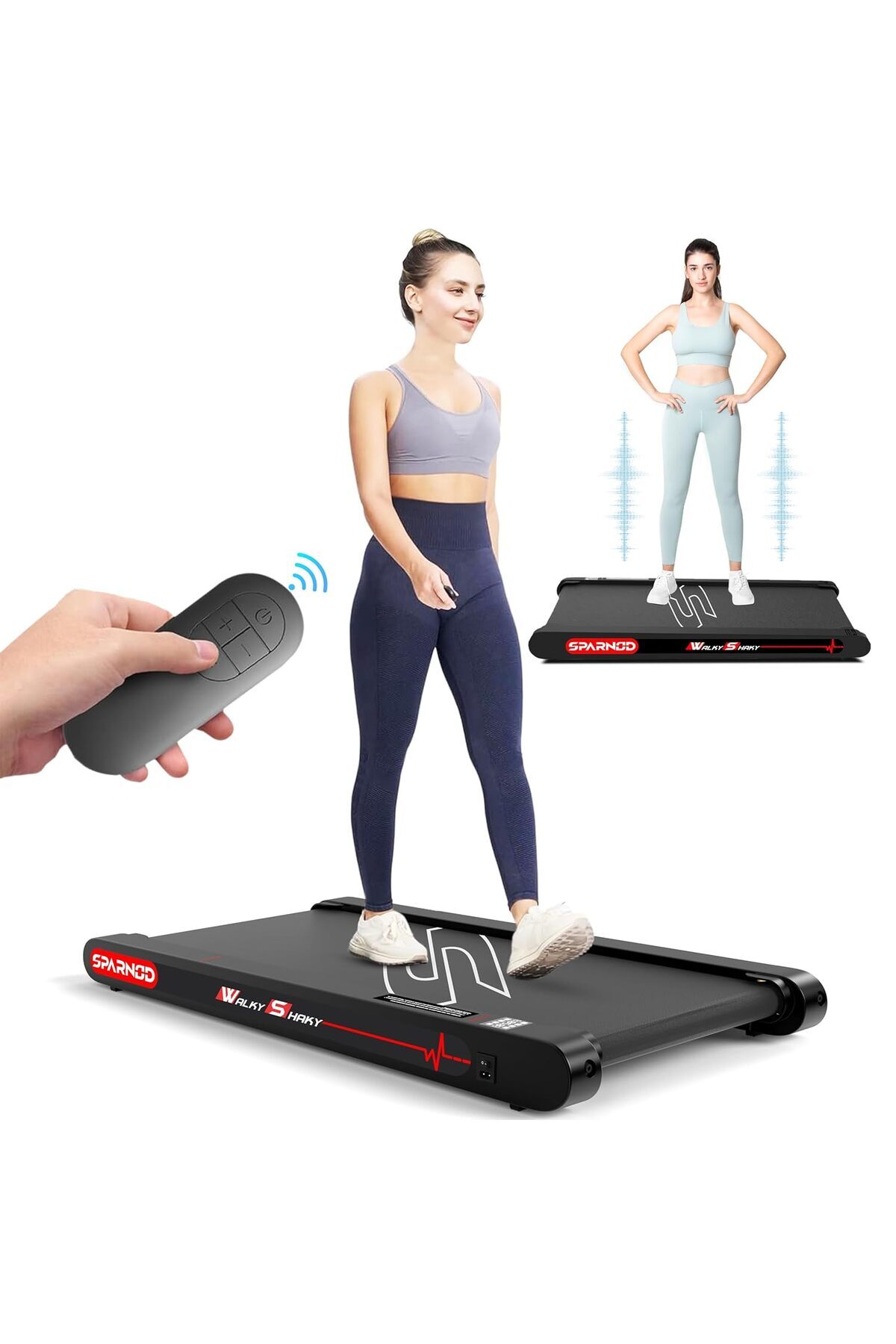 Sparnod Fitness-Walkyshaky Vibration Walking Pad Treadmill With 4 Vibration Massage Modes, 120kg Capacity 2