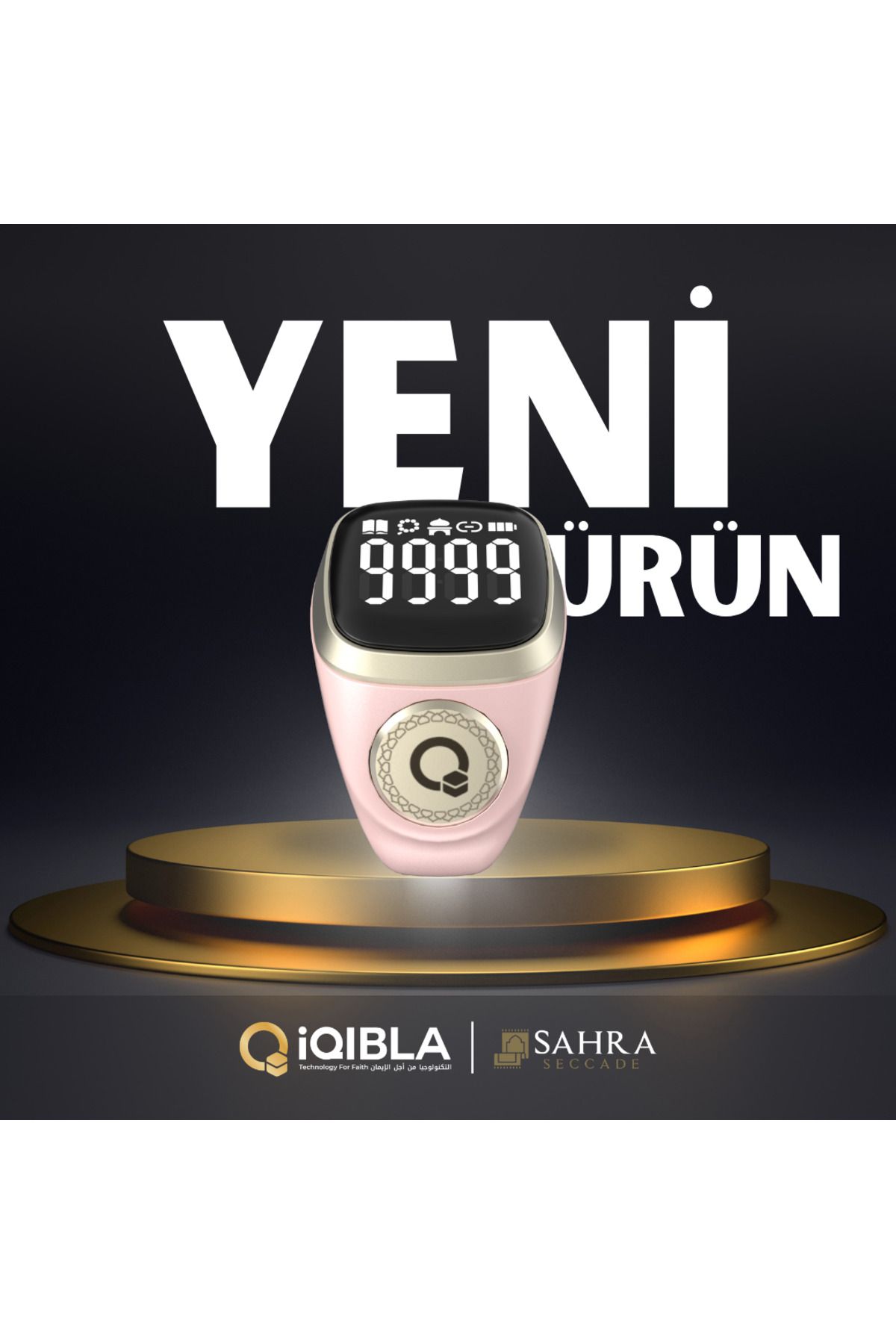 SASEC Ezan Okuyan Akıllı Dijital Yüzük Tesbih Zikirmatik Sayaç - Pembe