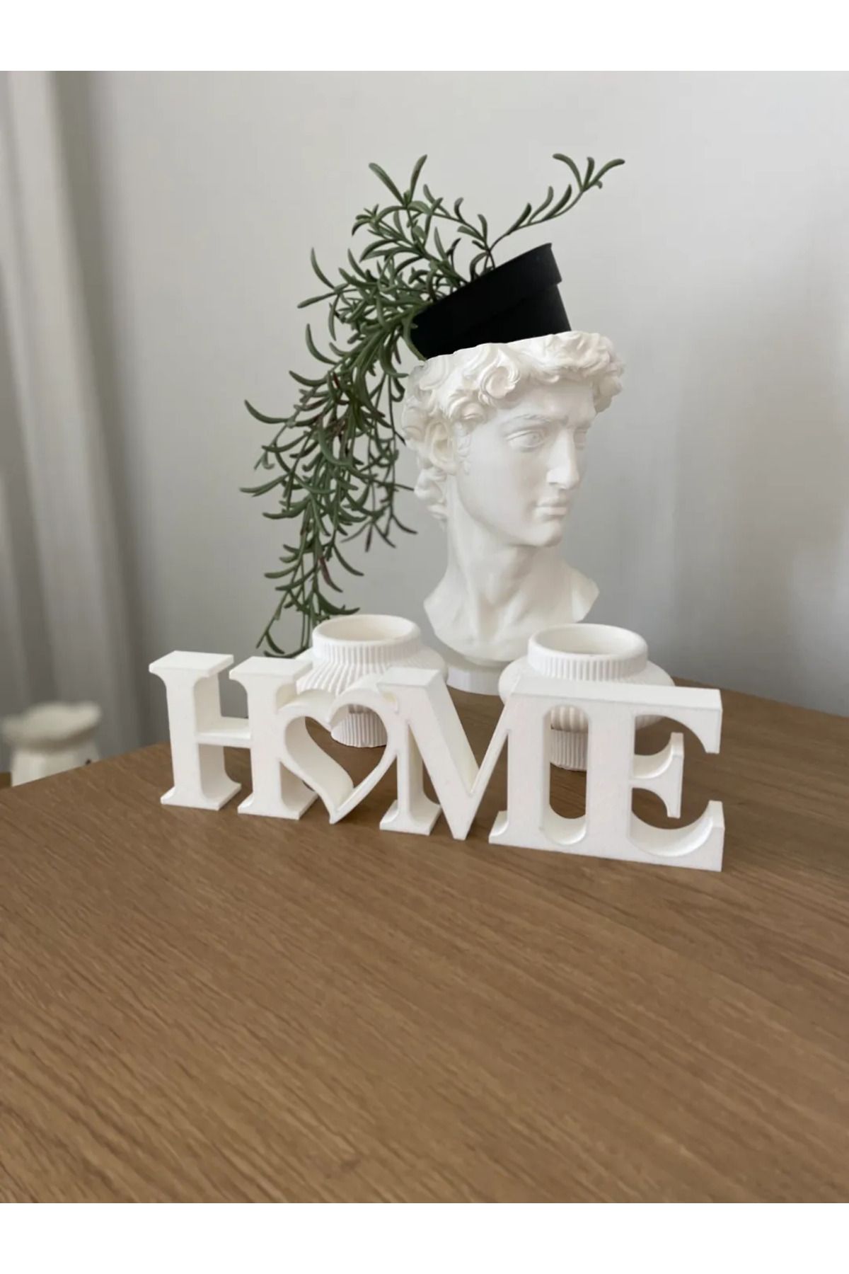 H&G 3D Atölyesi Kalpli Home Yazılı Ev Dekoru