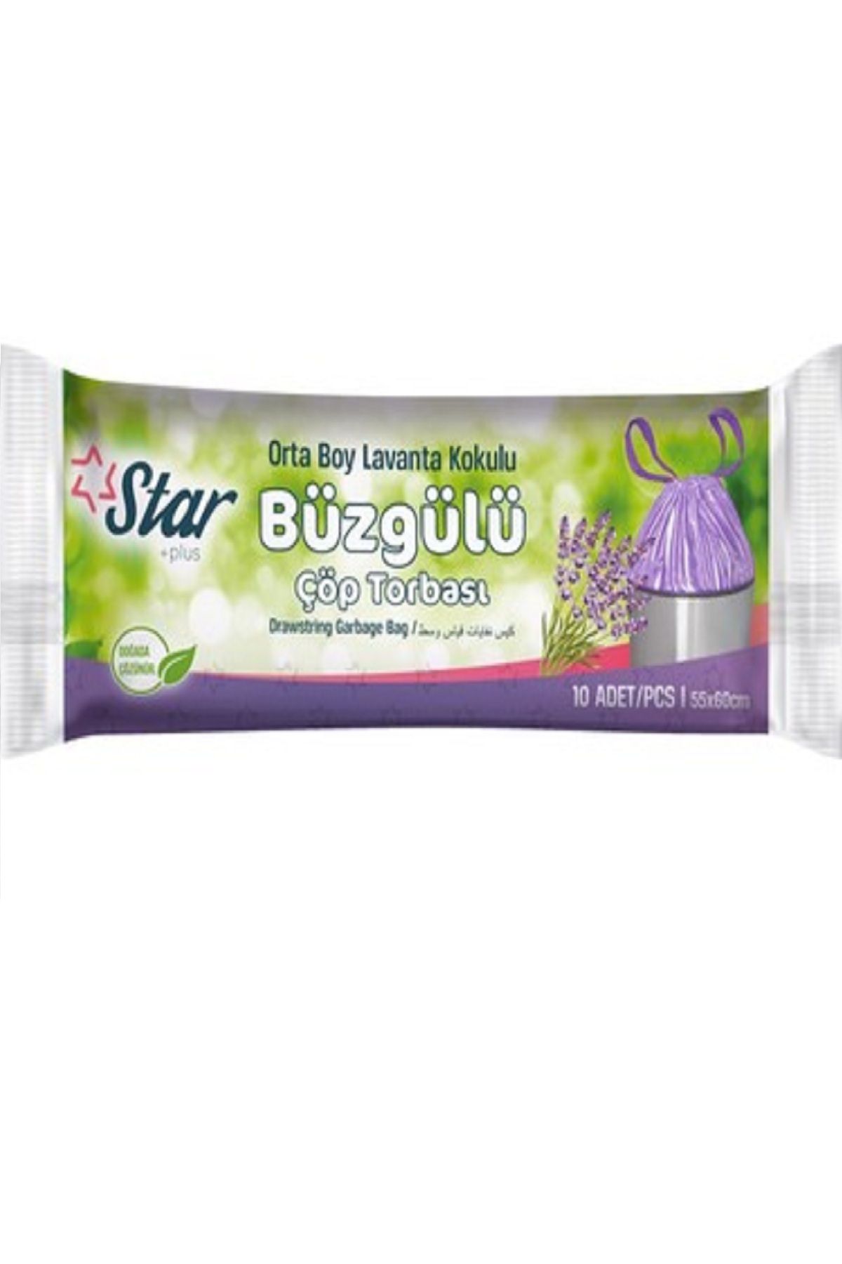 LİZYA BABY Star Plus Büzgülü Çöp Torbası 55x60 Cm Lavanta Kokulu Çöp Poşeti