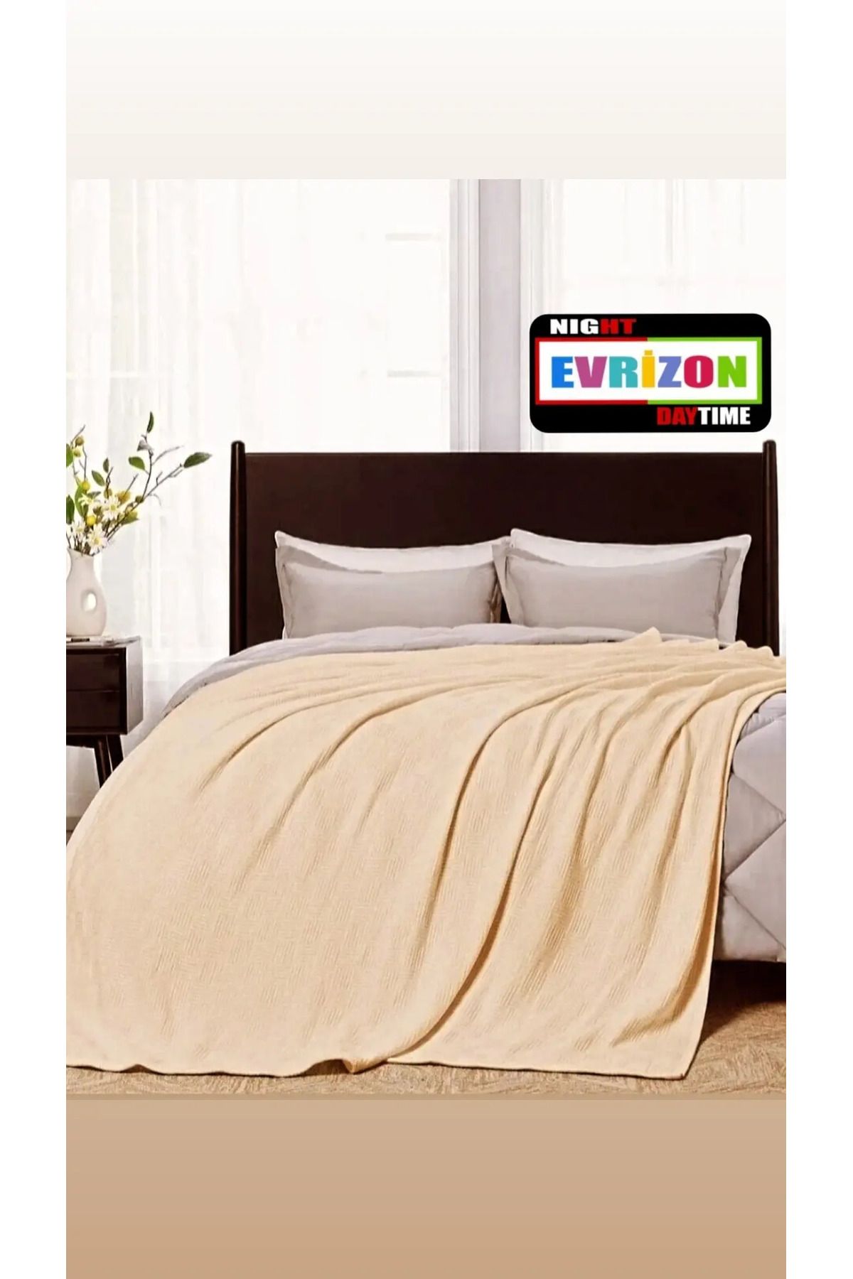 EVRİZON Tek Kişilik Dama Desenli Pike 160 X 220