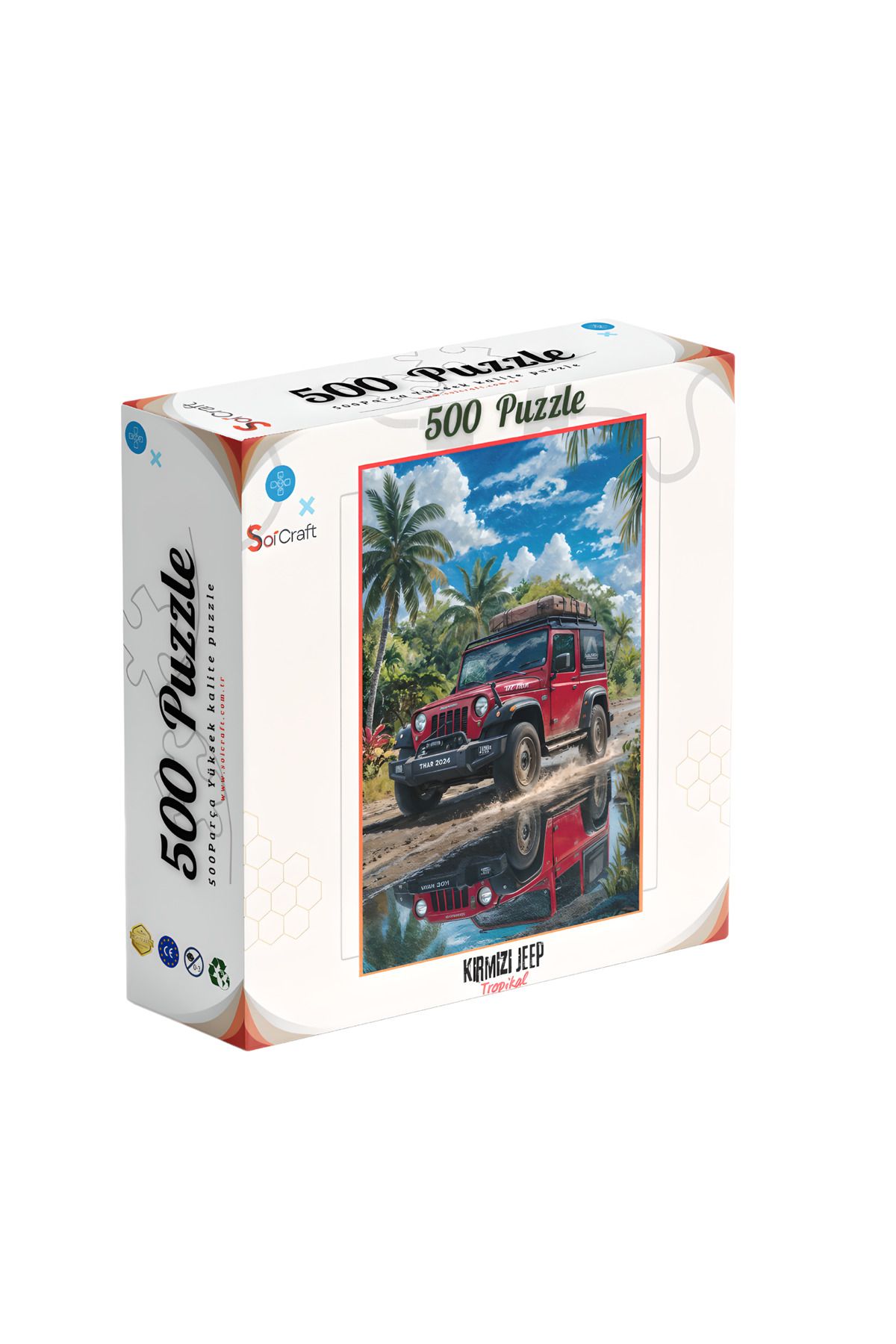 Soi Craft 500 Parça Puzzle Kırmızı Jeep Tropikal