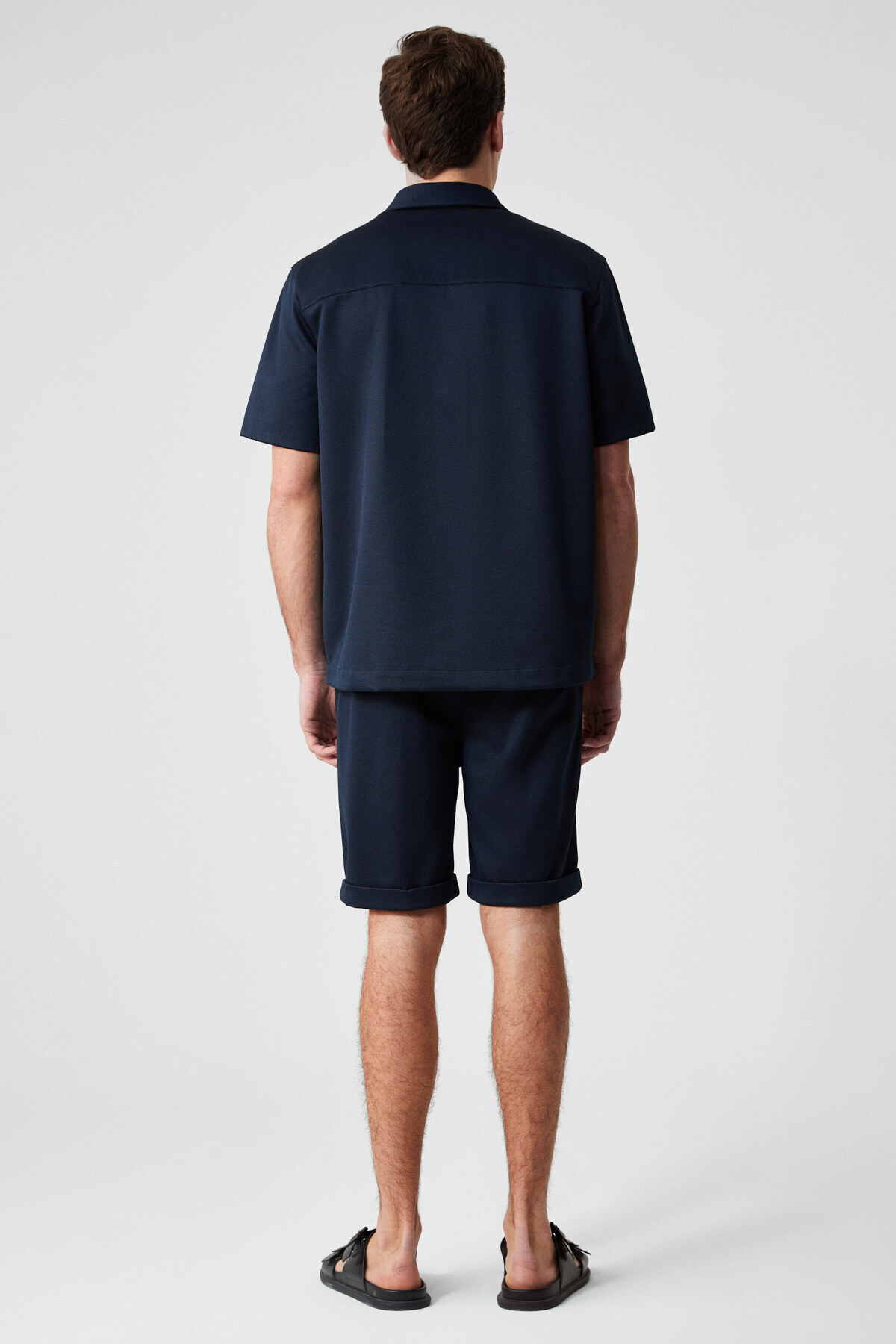 GRIMELANGE  ARDIAN Erkek Comfort Fit Cepli Kordonlu Lastikli Bel Lacivert Şort & Bermuda - Görsel 3