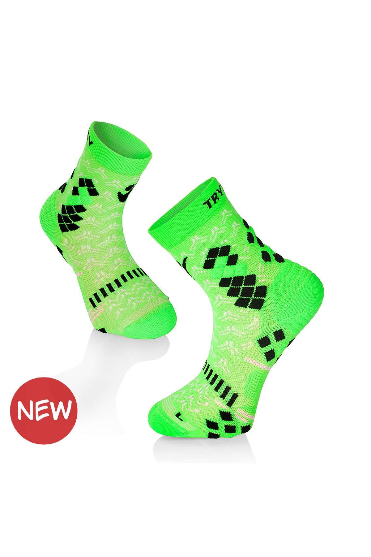 Try to Fly-Fluorescent Green Compression Socks 8