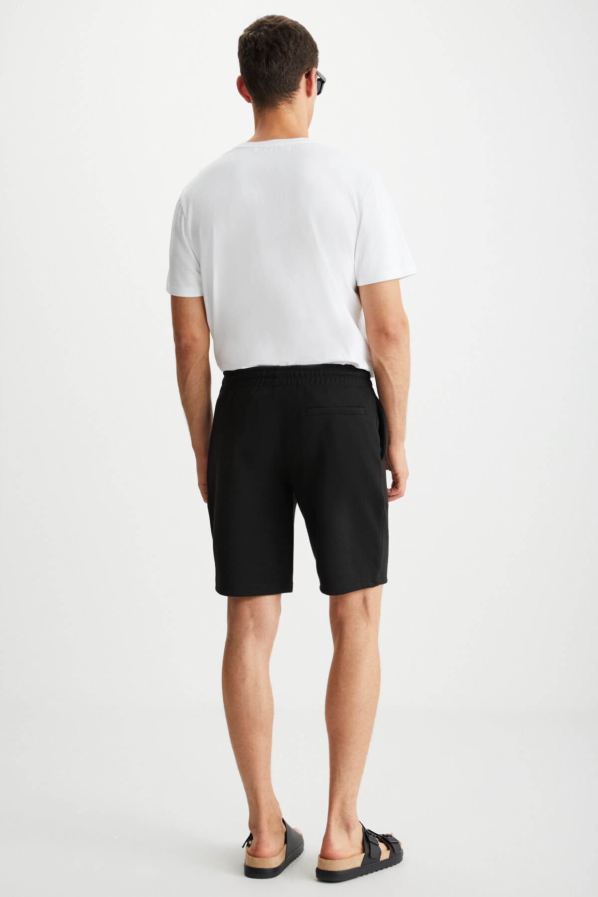 GRIMELANGE  Lorven Erkek Bağlamalı Regular Fit Siyah Şort & Bermuda - Görsel 7