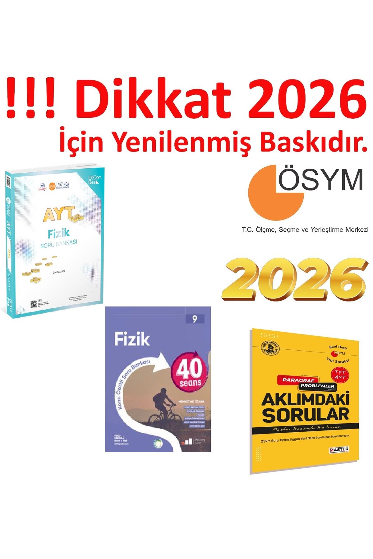 Üç Dört Beş Yayıncılık Üç Dört Beş Yayıncılık AYT Fizik Soru Bankası & Okyanus 9. Sınıf 40 Seans Fizik Konu Özetli Soru Ban