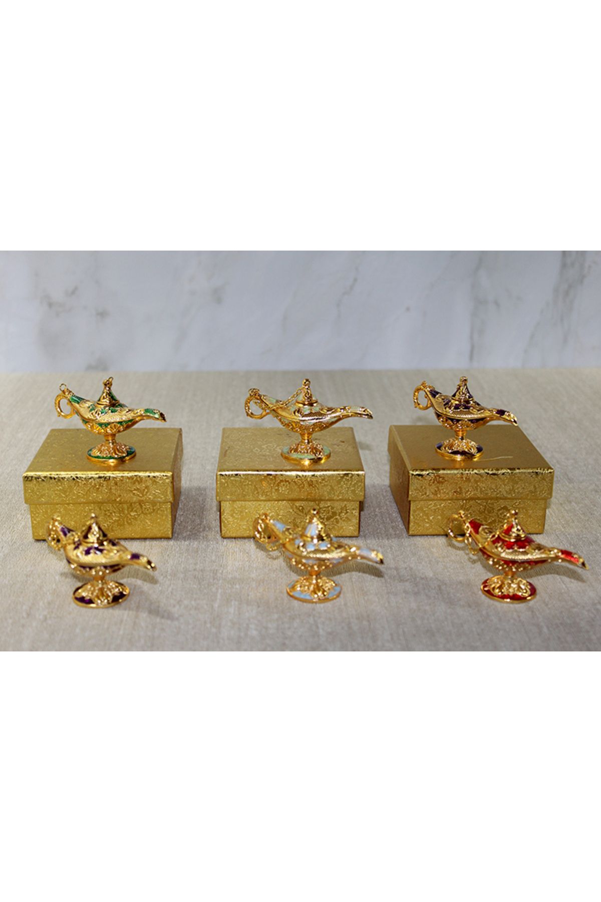 kuzenler store Mineli Metal Alaaddin Lambası Model 2