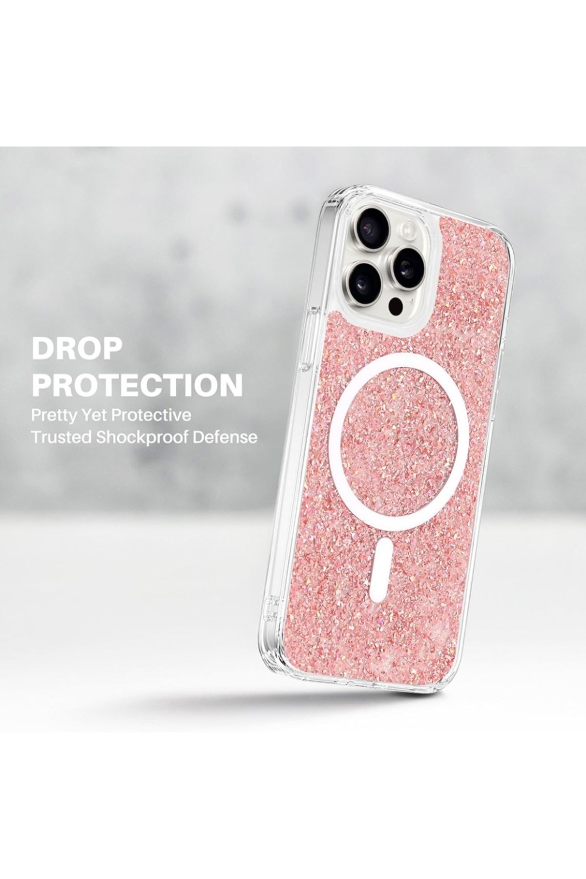 SKYDDAR INNOVATION-Carcasă pentru iPhone 15 Plus, SparkleCase, Carcasă din silicon cu sclipici, Protecție completă, Violet, Set autocolante 4
