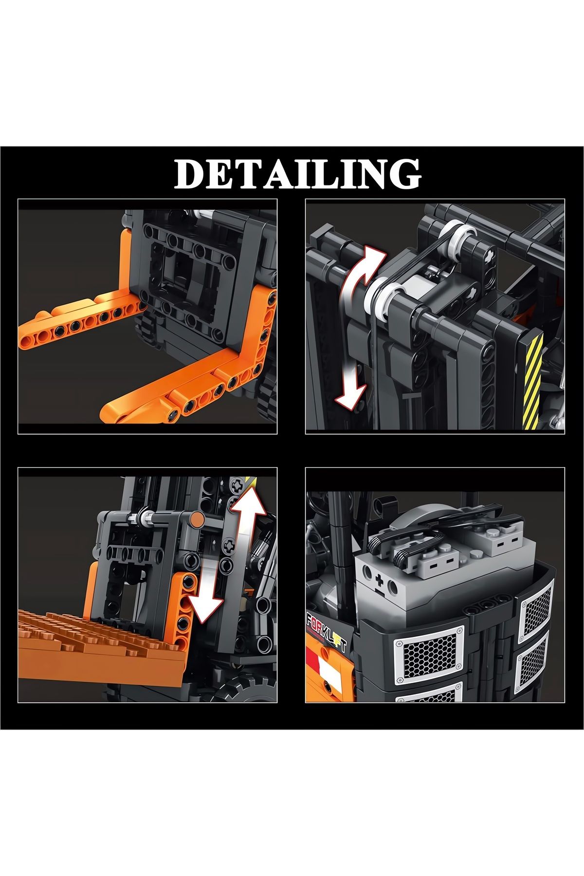 REOBRIX-Forklift Rc Controlled, Technical Block Building Kit (722 Parts) 5