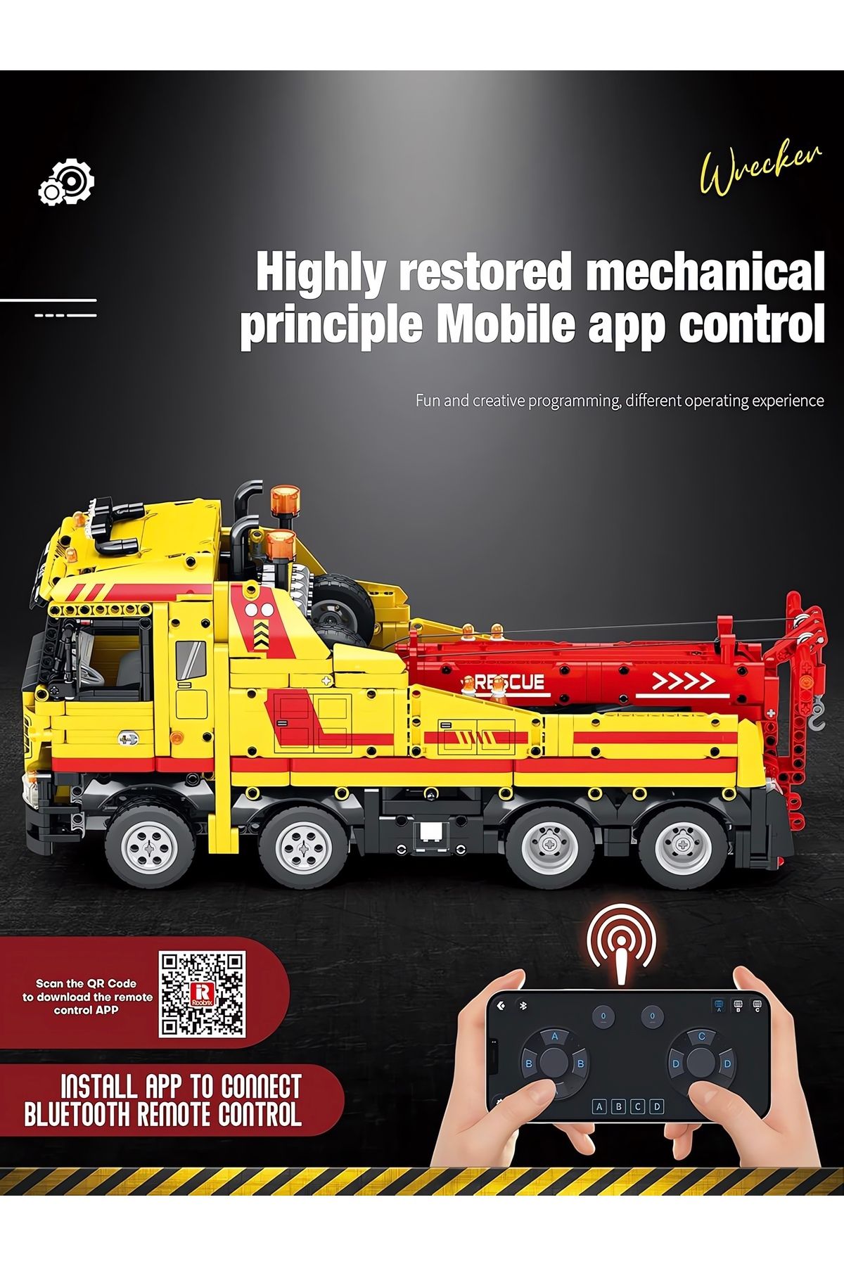 REOBRIX-Rescue Vehicle Rc Controlled, Technical Block Building Kit (1910 Pieces) 4