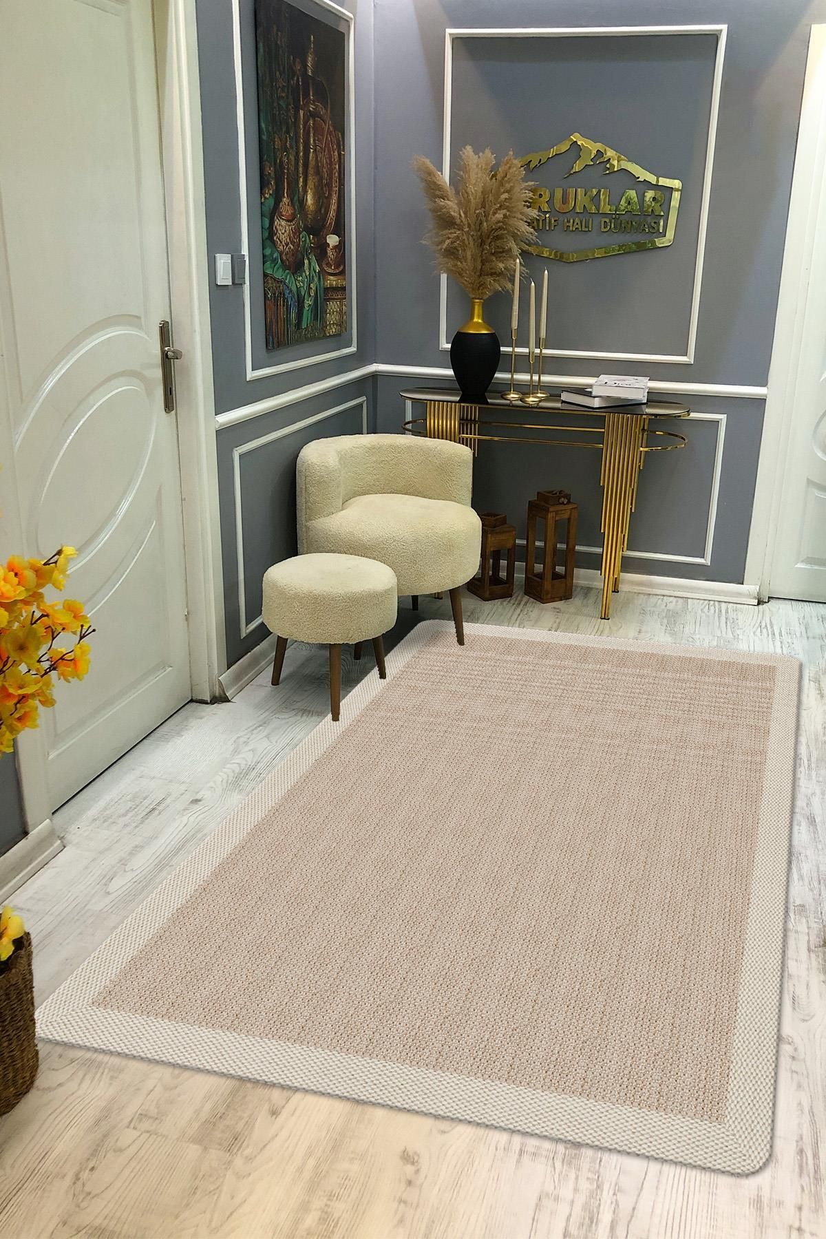 Doruklar Home Collection Kaymaz Taban Yıkanabilir Dijital Baskı Dekoratif Modern Desenli Dot Taban Halı Zen Serisi ZEN05