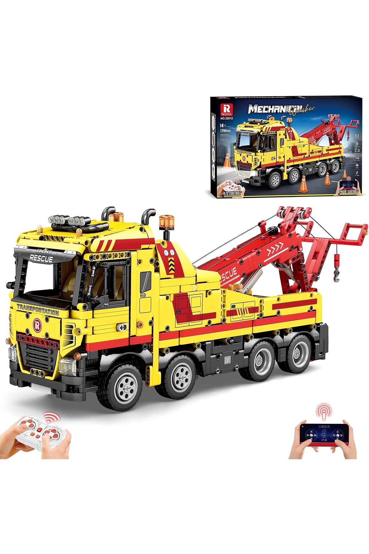 REOBRIX-Rescue Vehicle Rc Controlled, Technical Block Building Kit (1910 Pieces) 8