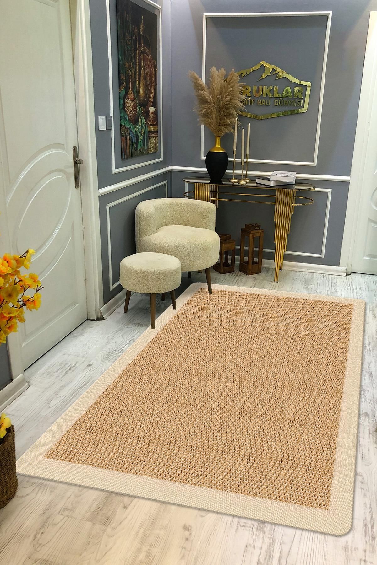 Doruklar Home Collection Kaymaz Taban Yıkanabilir Dijital Baskı Dekoratif Modern Desenli Dot Taban Halı Zen Serisi ZEN06
