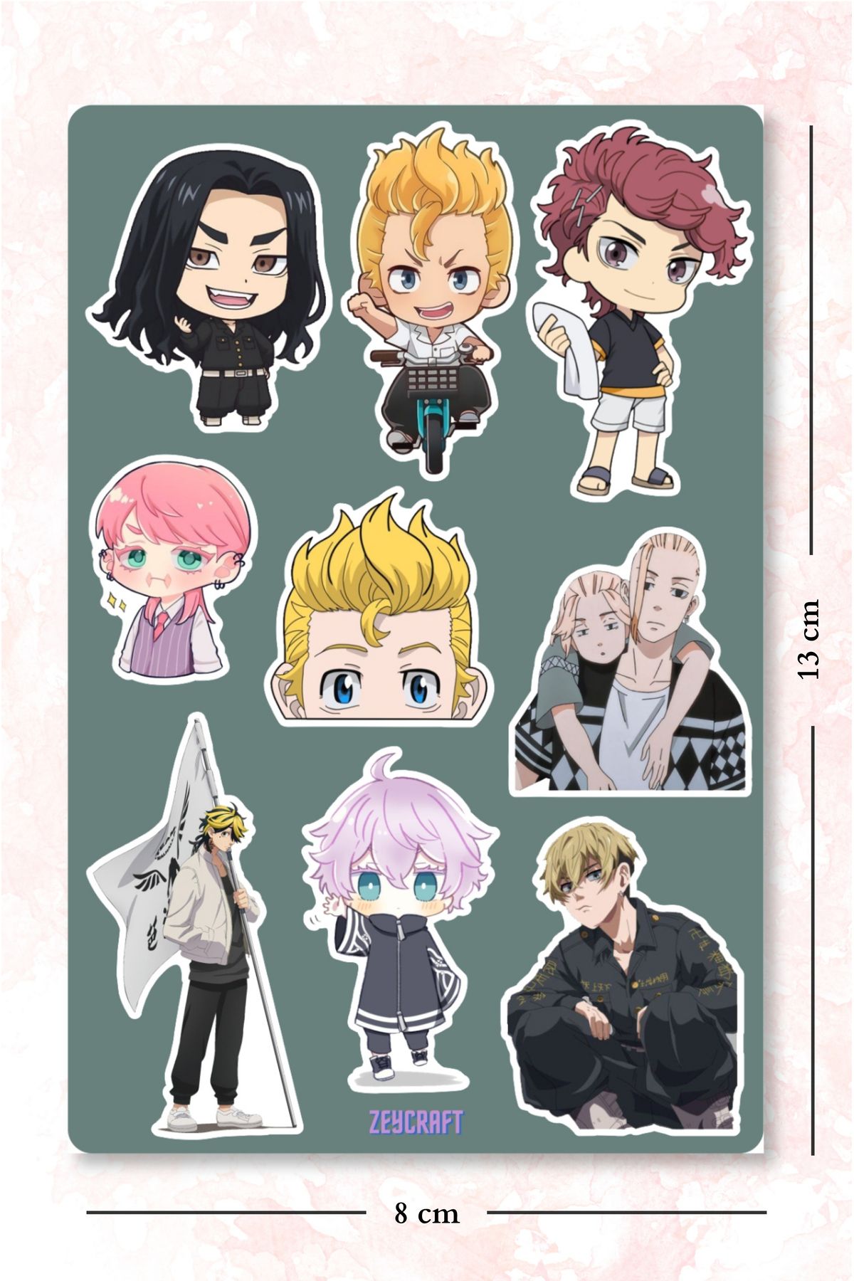 ZEY Tokyo Revengers anime sticker seti 4- Ajanda, Laptop, Telefona yapıştırmak için uygundur