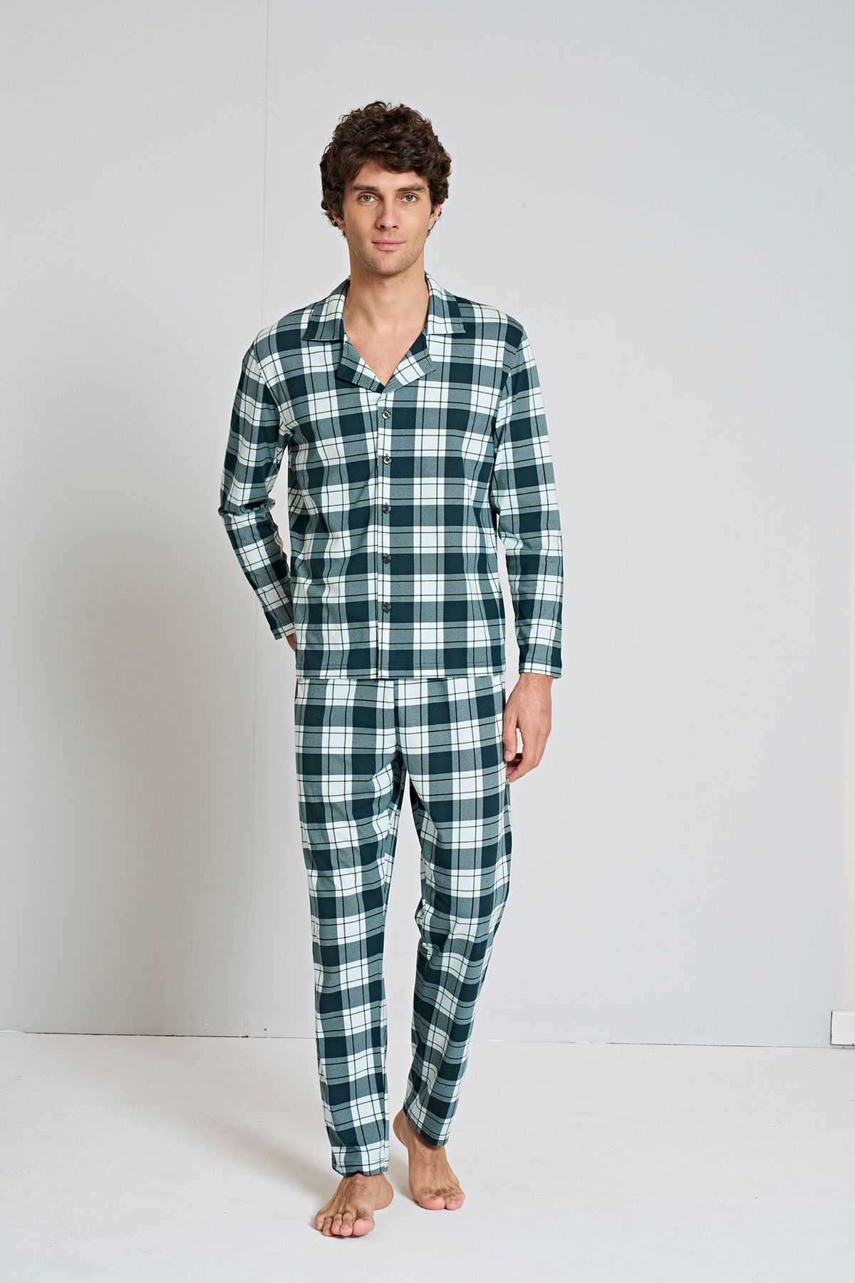 Pijadore Erkek Ekose Pijama Takımı