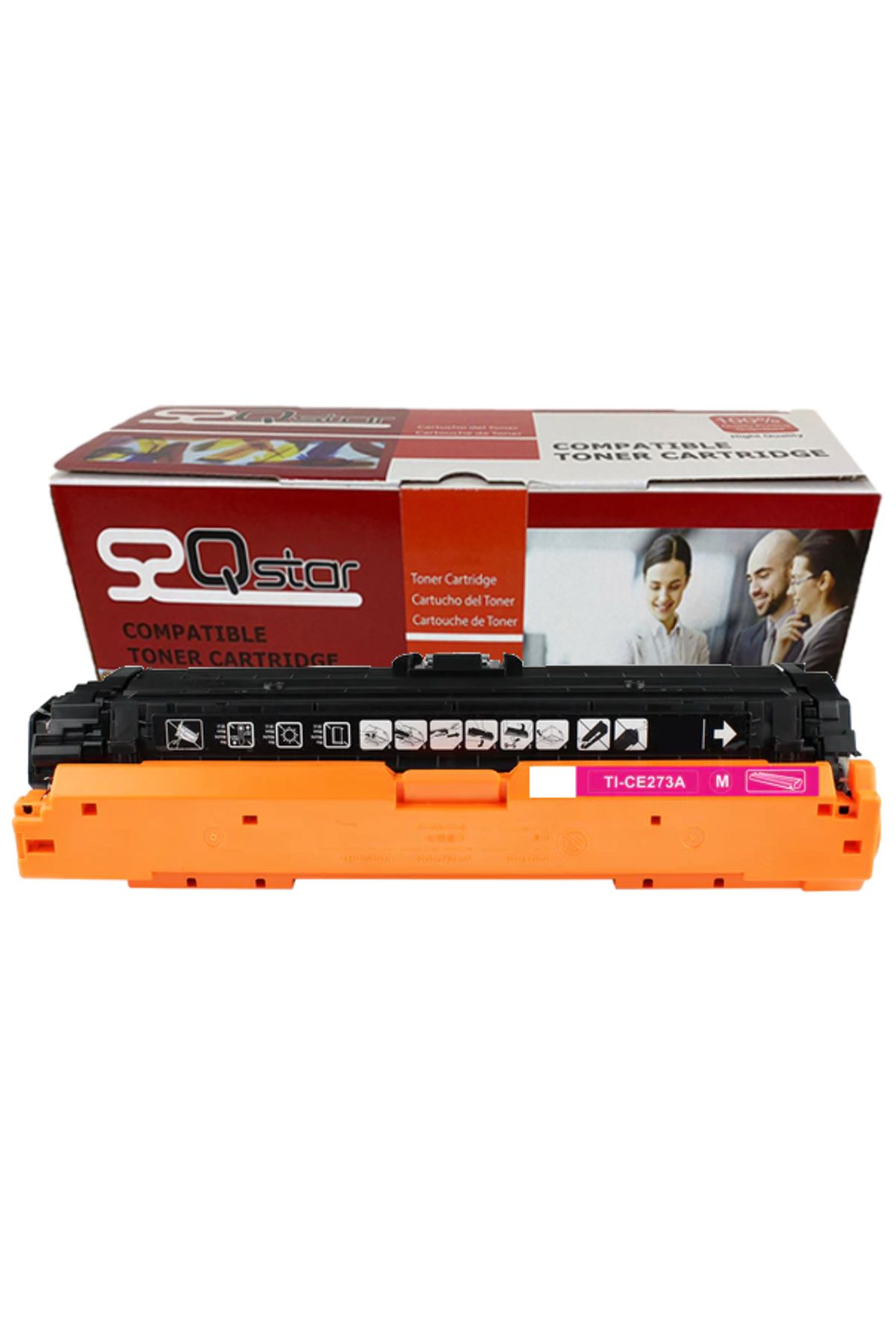 Qstar HP CE743A KIRMIZI MUADİL TONER 650A MG CE273A CE343A CP5220 CP5225 M750 M775