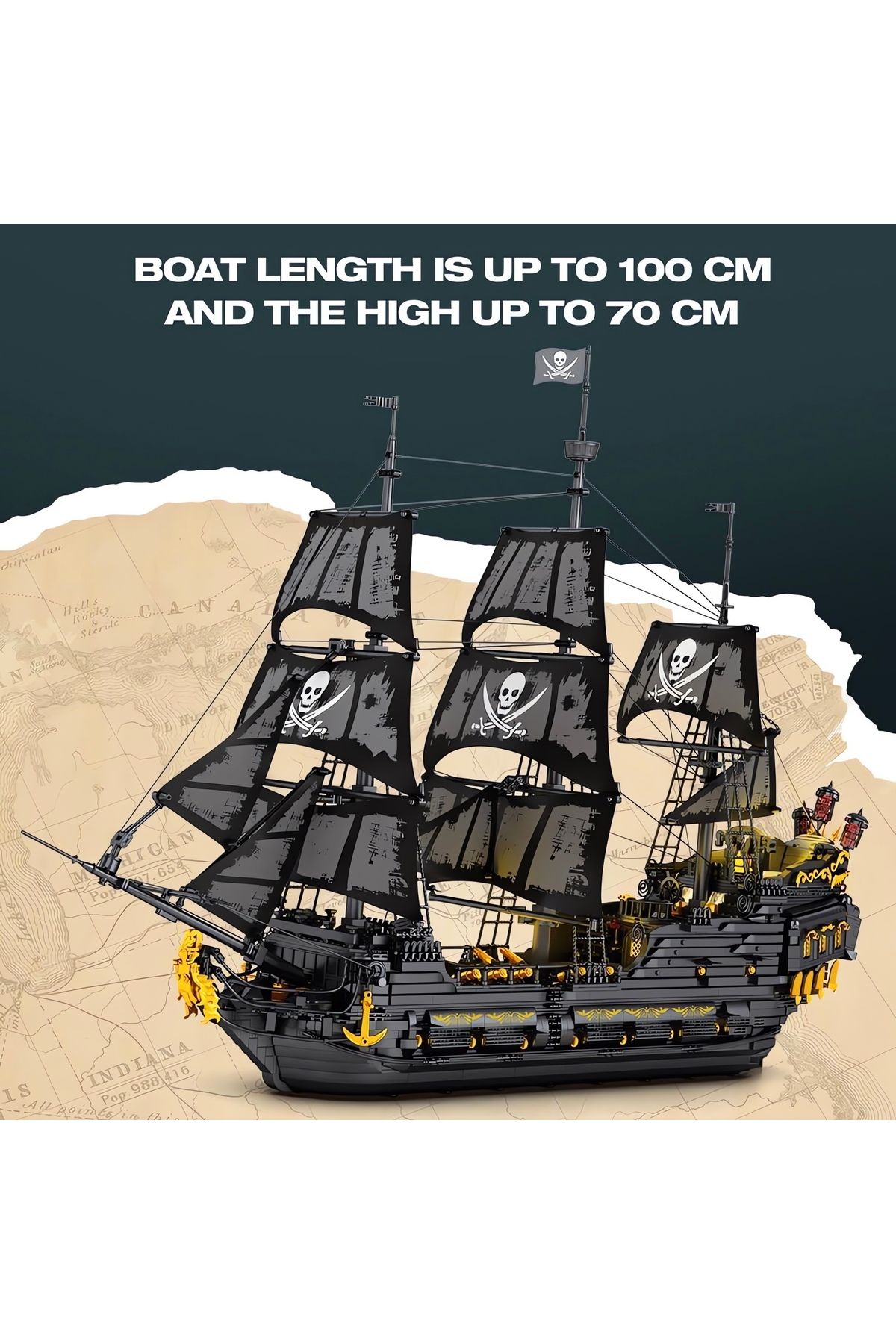 REOBRIX-The Black Pearl, Technic Block Building Kit, Led Lighted (4708 Pieces) 3