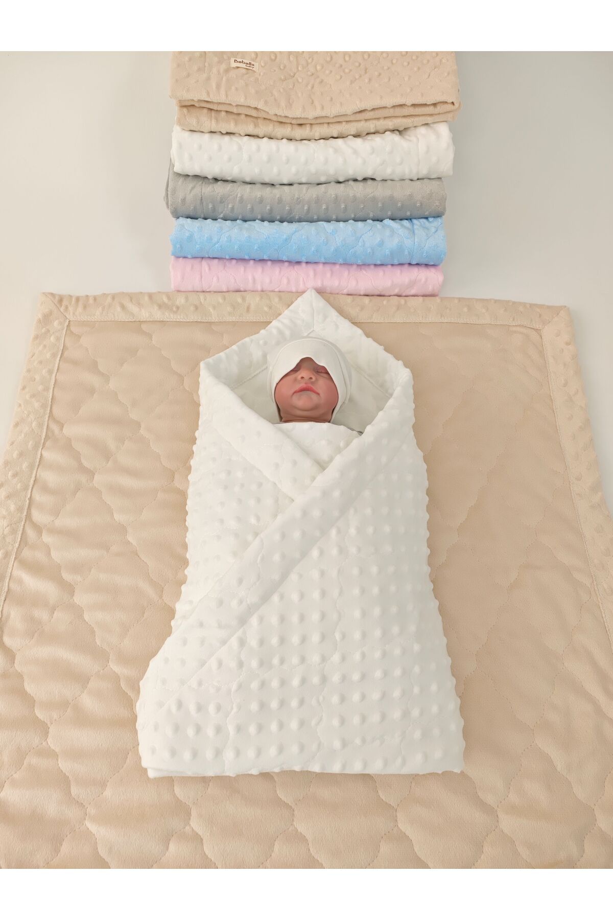 Bebella-Quilted Chickpea Baby Swaddle Blanket – Double Sided / Seasonal / Newborn / Hospital Release 5