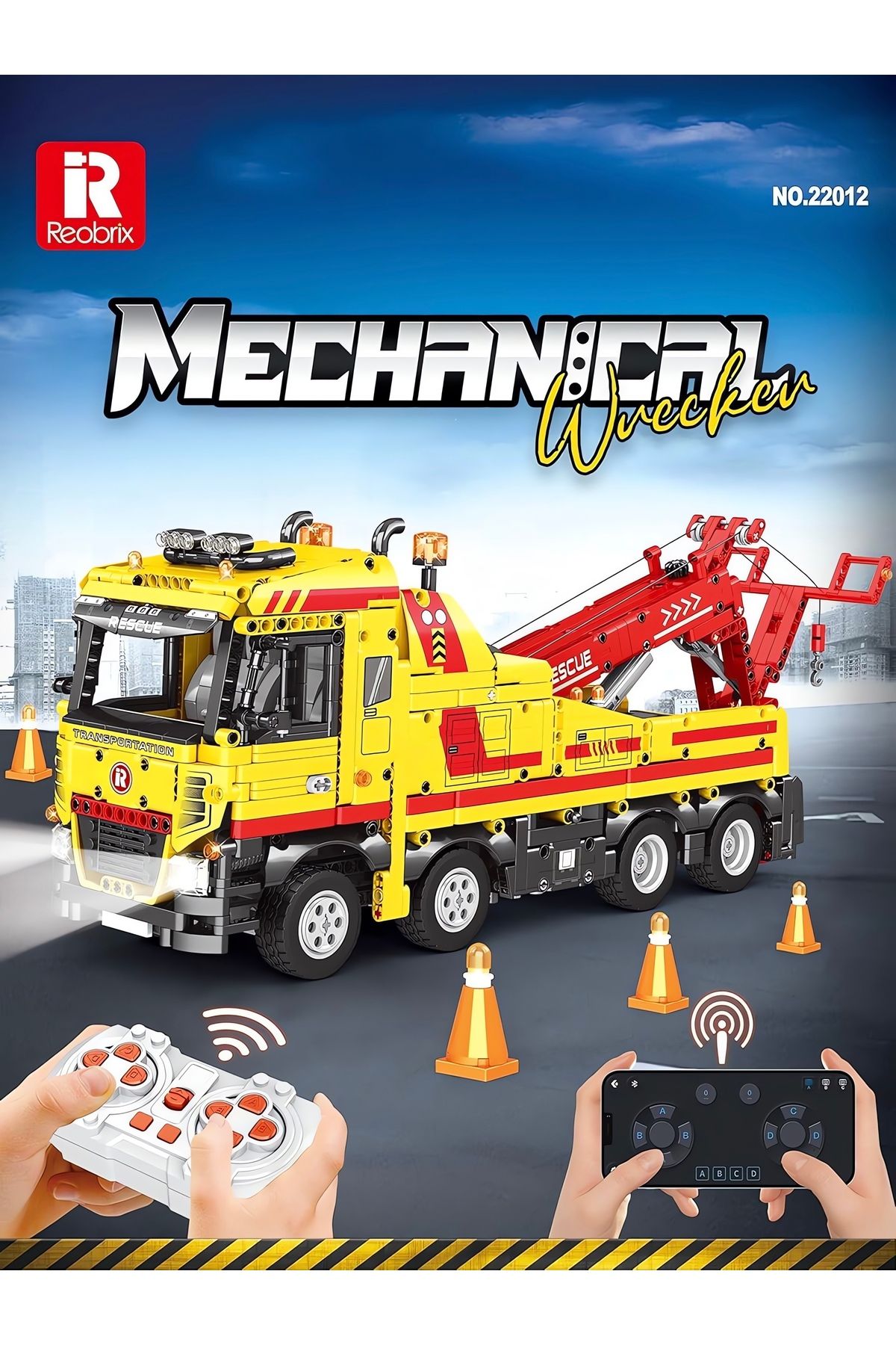 REOBRIX-Rescue Vehicle Rc Controlled, Technical Block Building Kit (1910 Pieces) 1